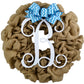 Ivory Burlap Monogram Door Wreath with Chevron Bow