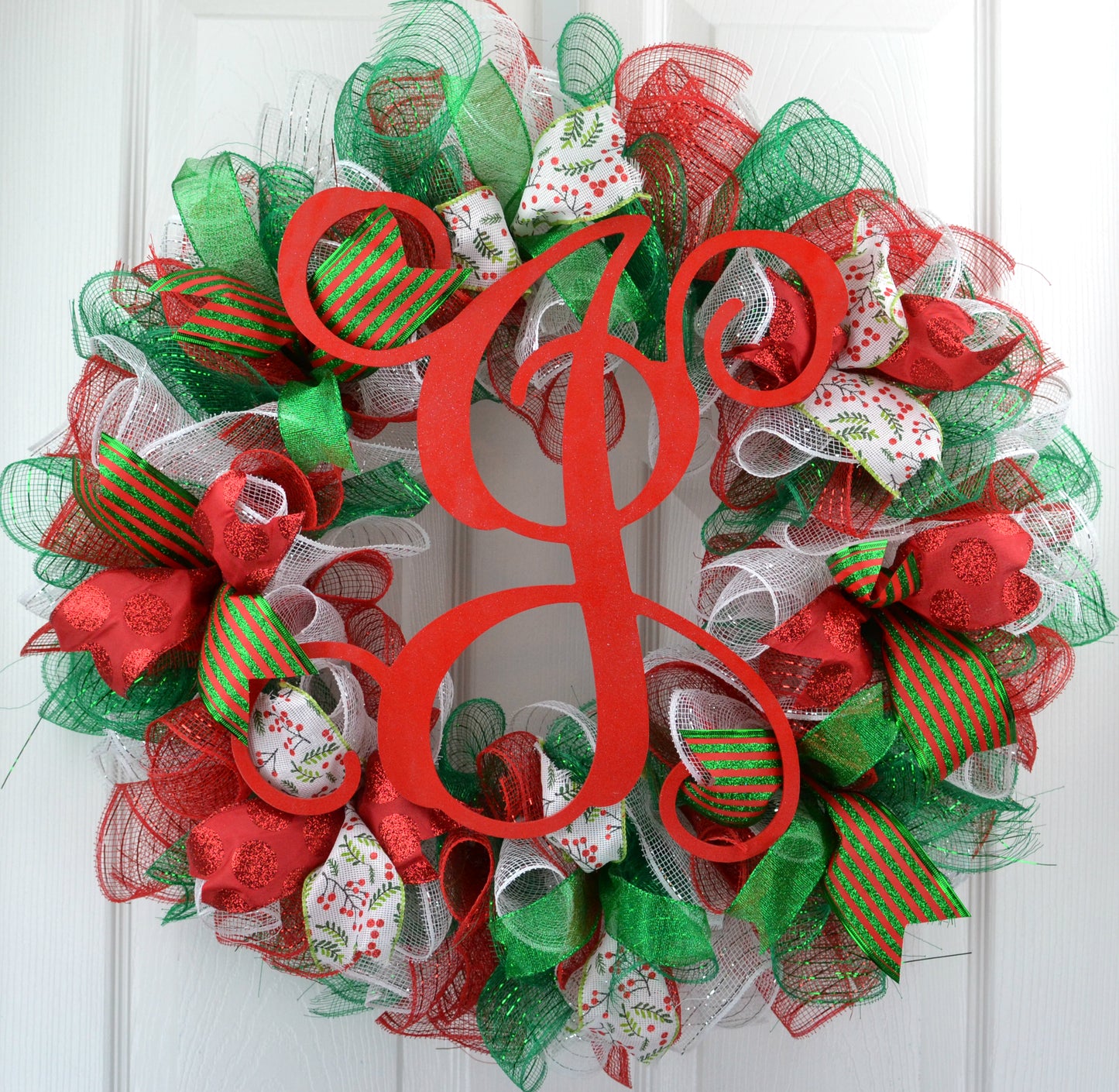 Garlands for Christmas, Xmas Mantel Decor, Red Emerald White