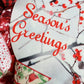 Cardinal Christmas Wreath - Seasons Greeting Red Black White Winter Decor
