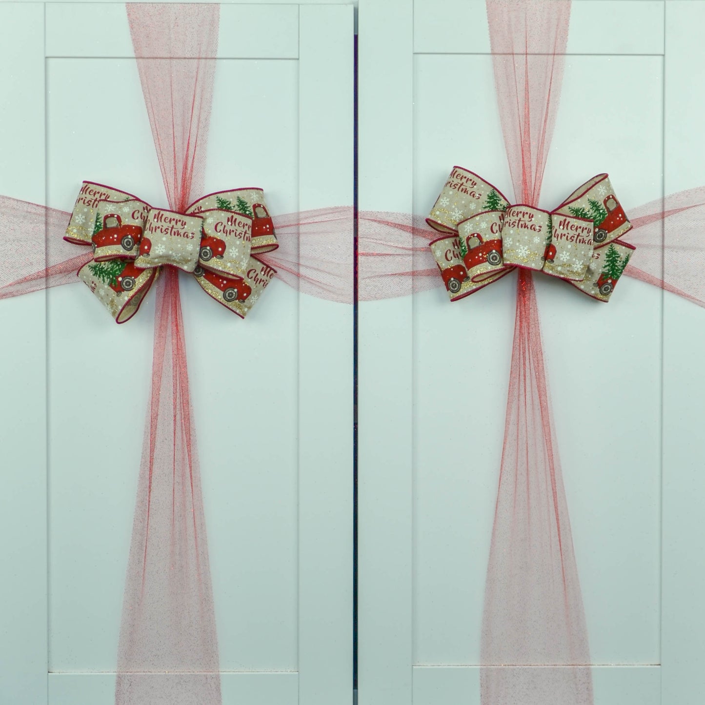 Xmas Tree Bows, Christmas Truck Farmhouse Bow
