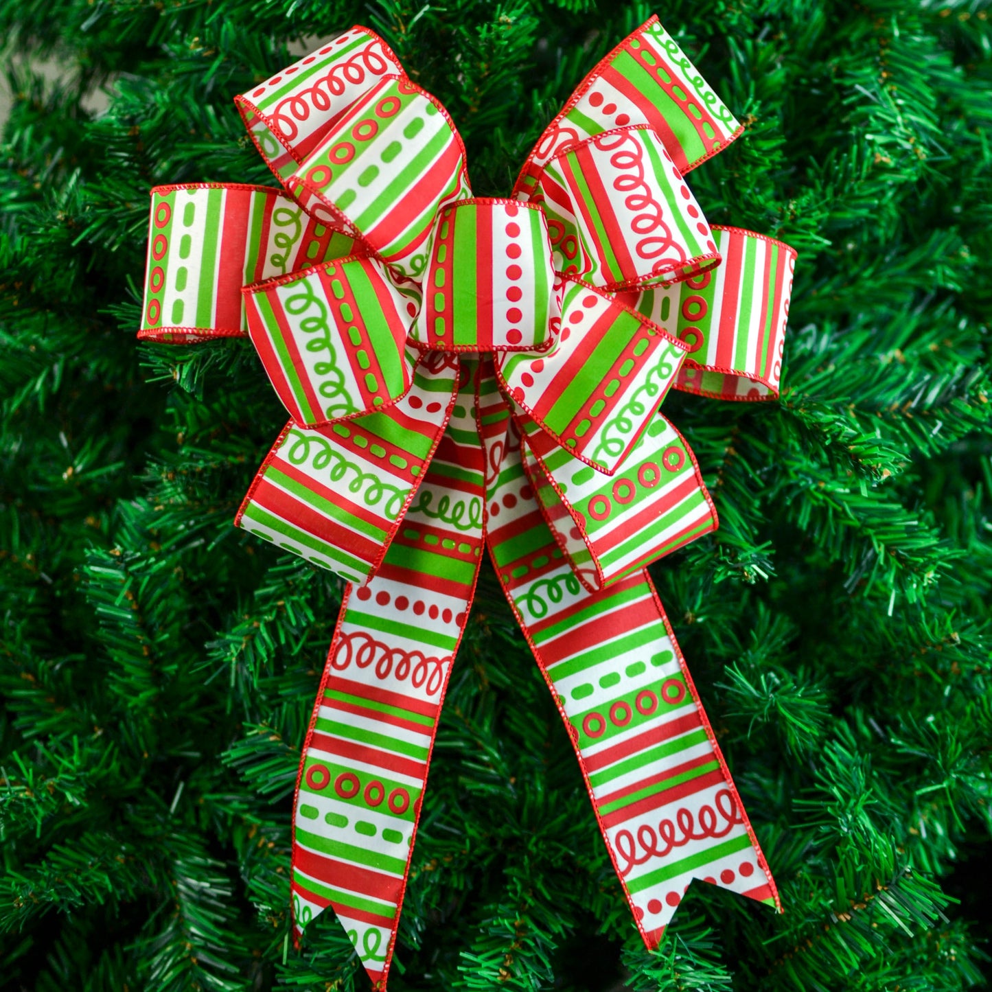 Christmas Swirl Add On Wreath Bow
