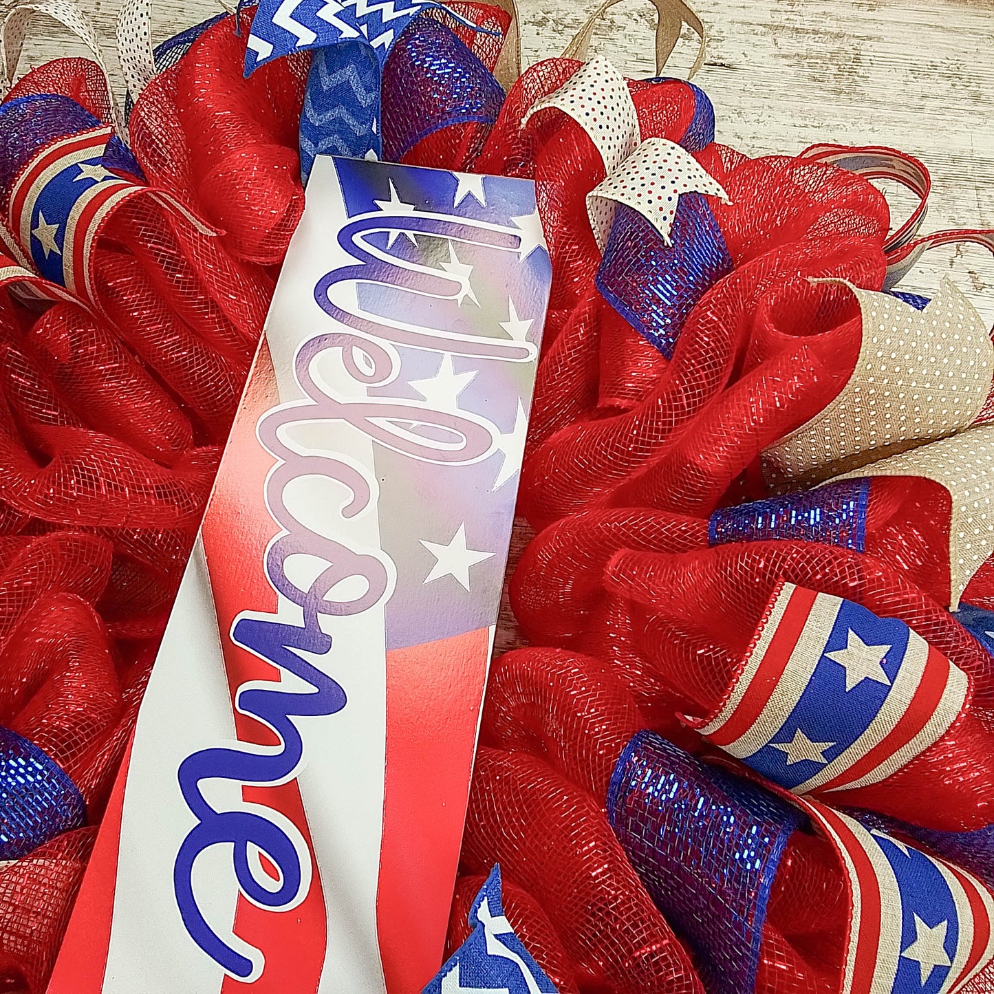 Fourth of July Wreath, Flag Decorations