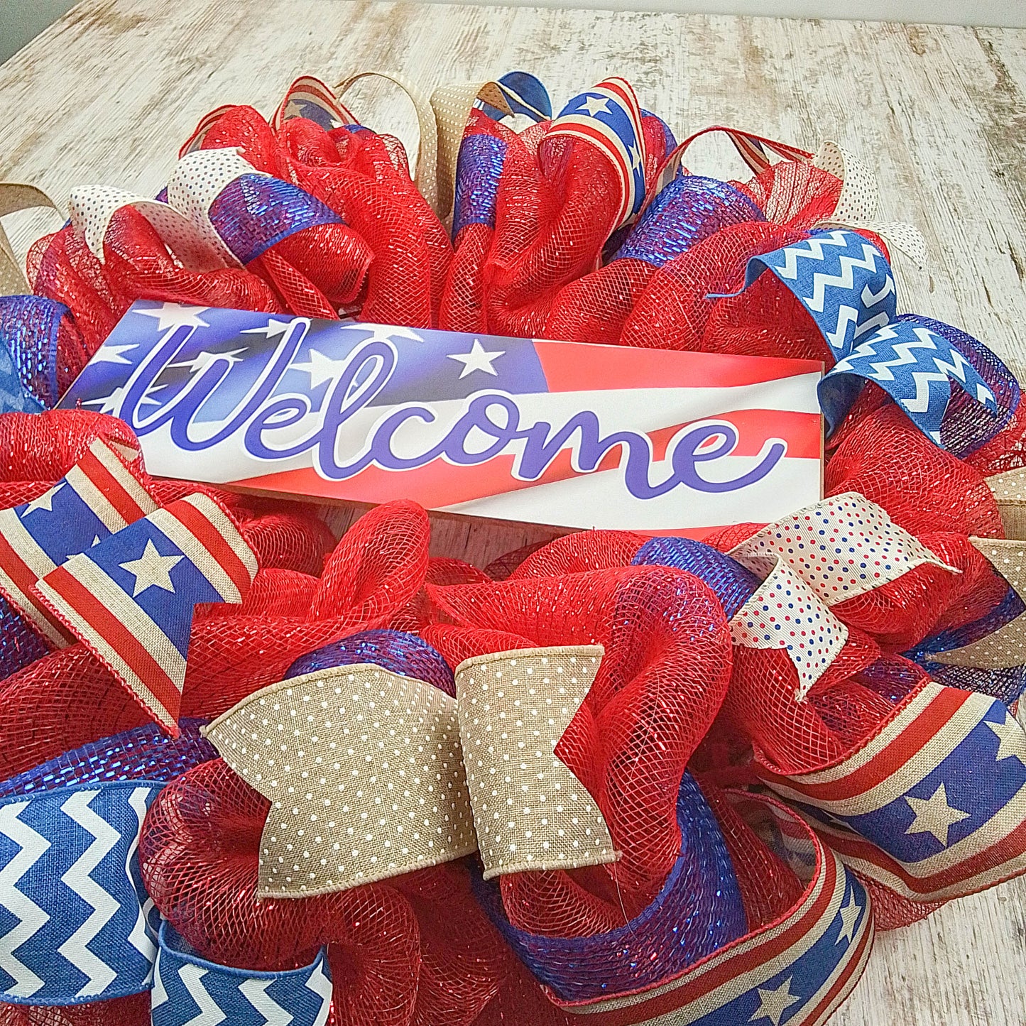 Fourth of July Wreath, Flag Decorations