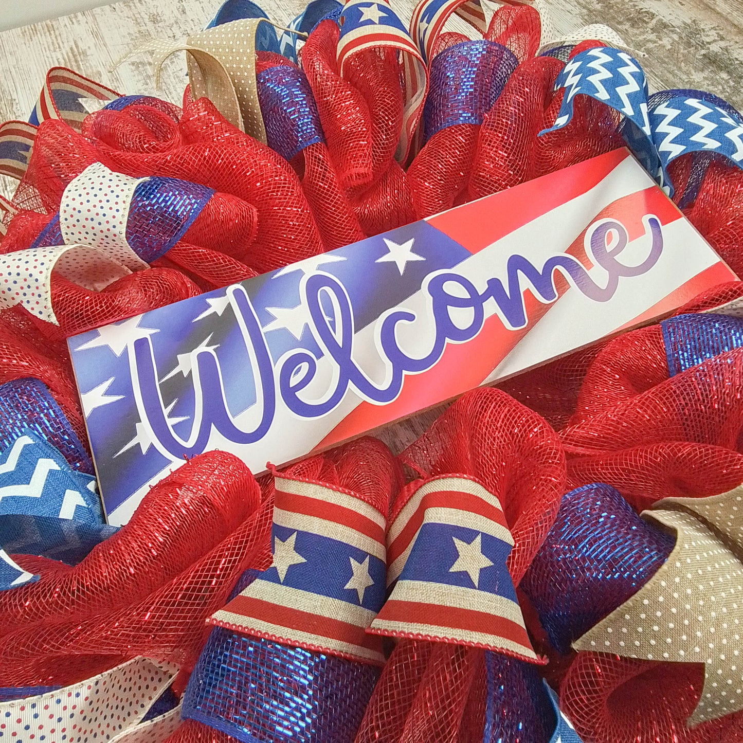 Fourth of July Wreath, Flag Decorations