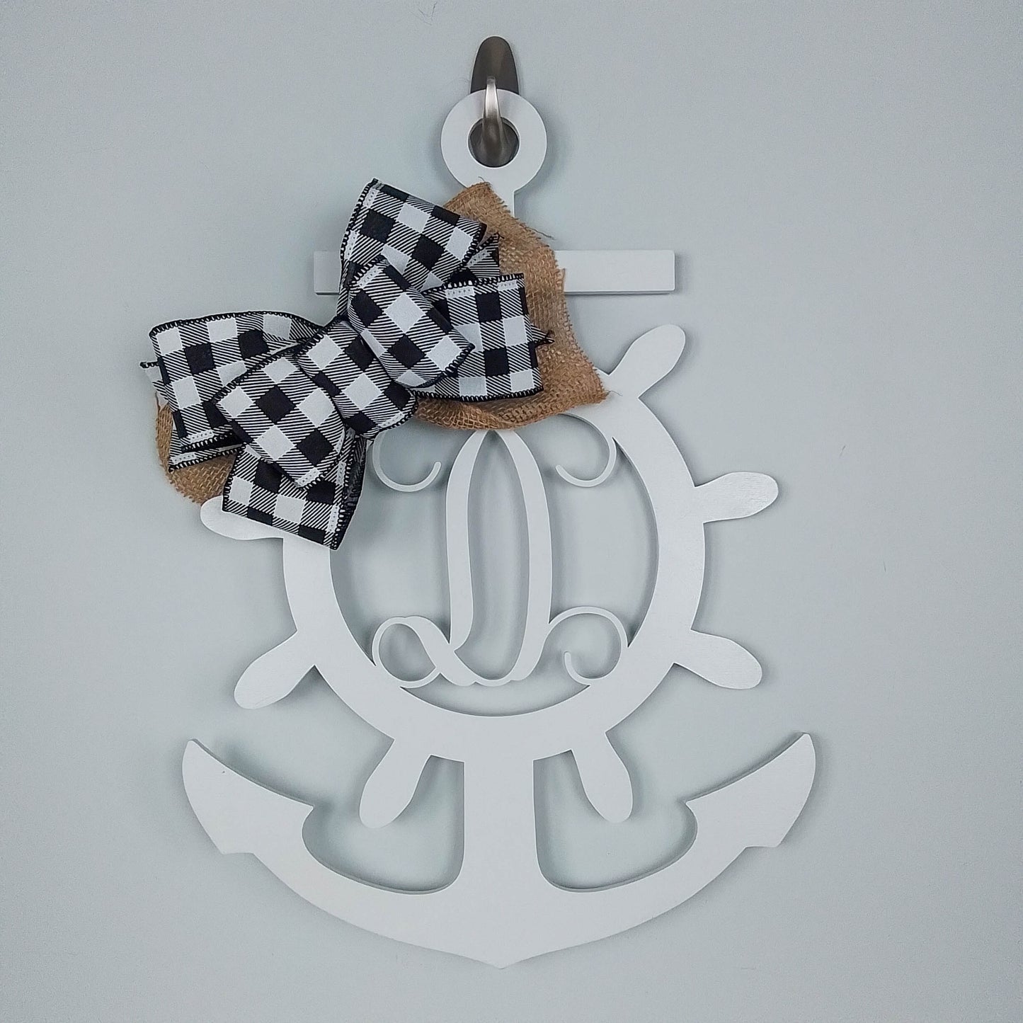 Anchor Letter Door Hanger - Monogram Nautical Gift