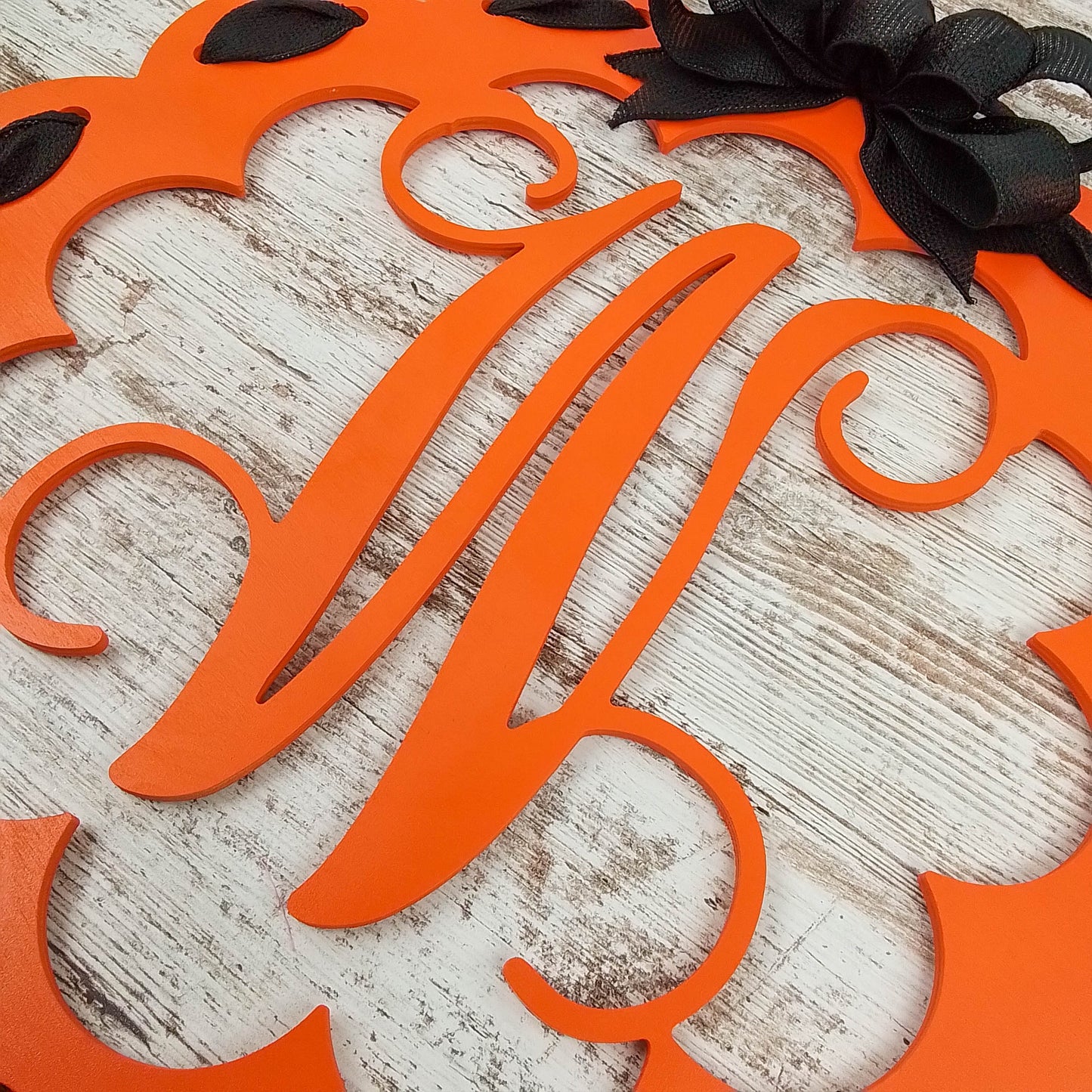 Halloween Door Hanger, Monogram Orange and Black
