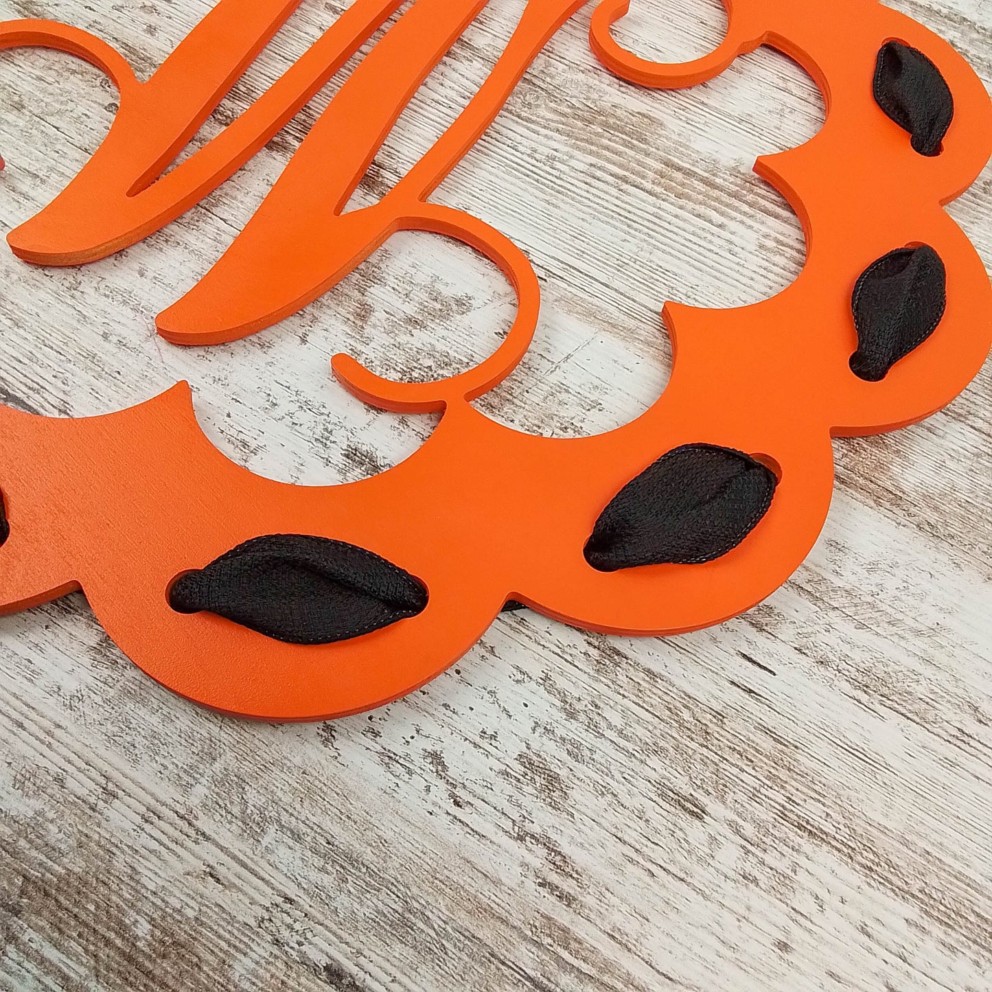 Halloween Door Hanger, Monogram Orange and Black