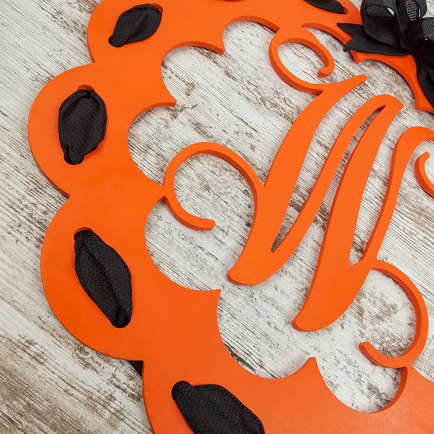 Halloween Door Hanger, Monogram Orange and Black