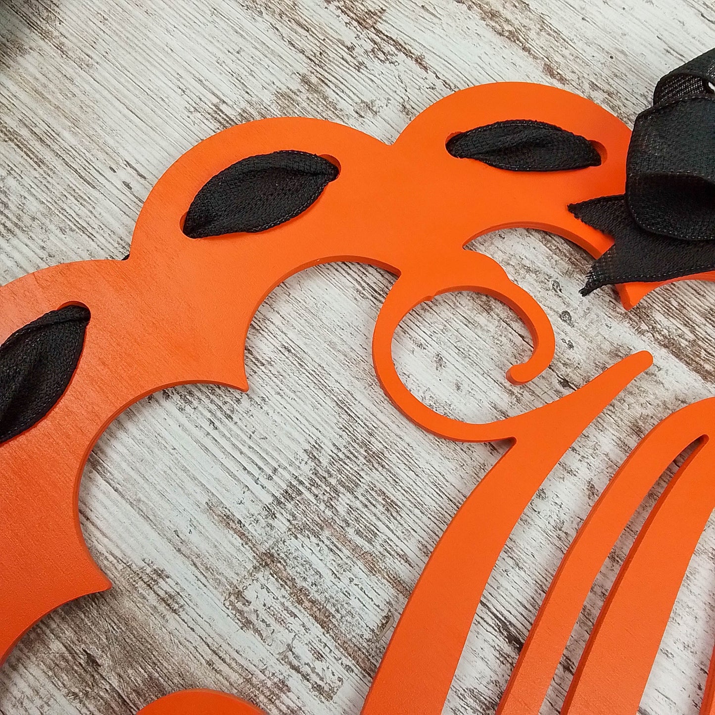 Halloween Door Hanger, Monogram Orange and Black