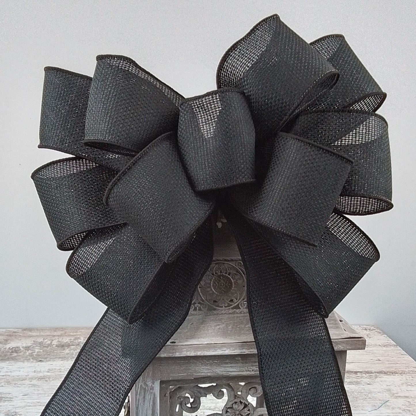 Choose Your Style - Bow for Wreath Add Ons - Outdoor Window Embellishment -Black Bow