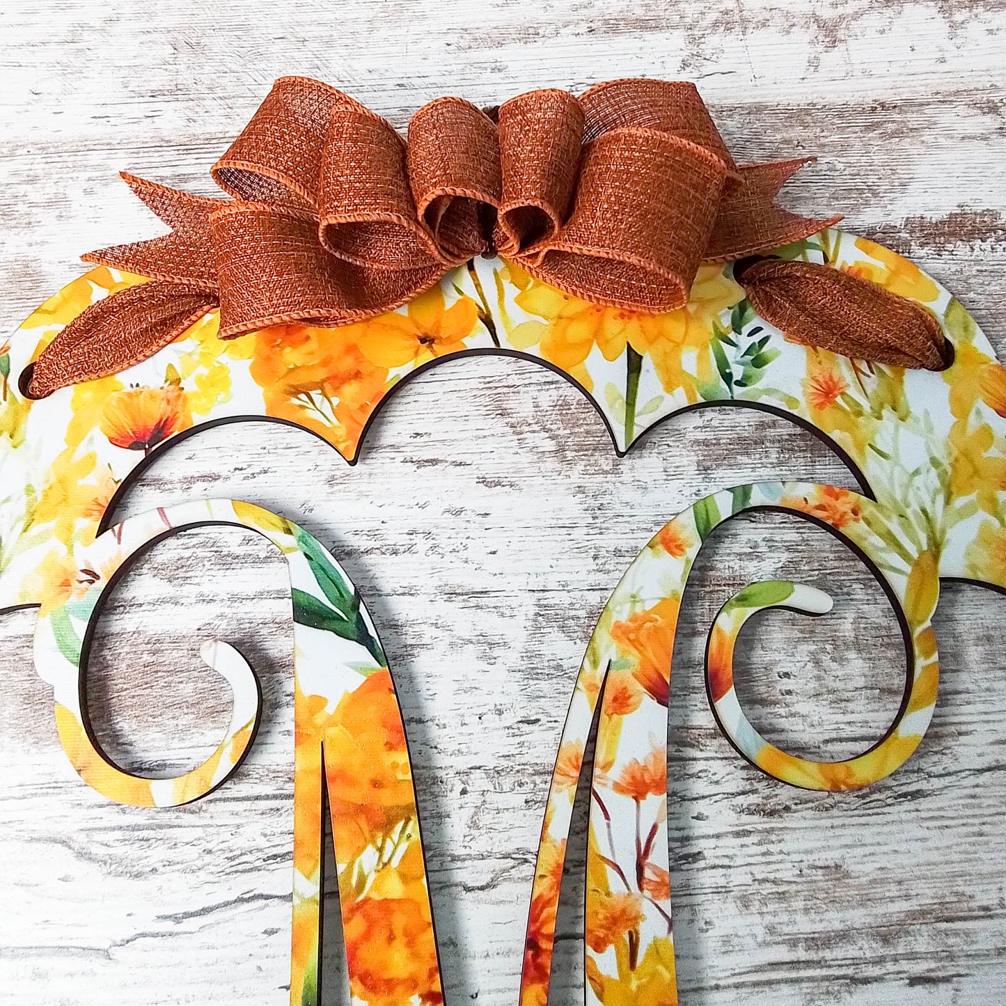 Fall Letter Door Hanger - Wedding Gift - Monogram Initial Front Door Hanger - Floral Burlap