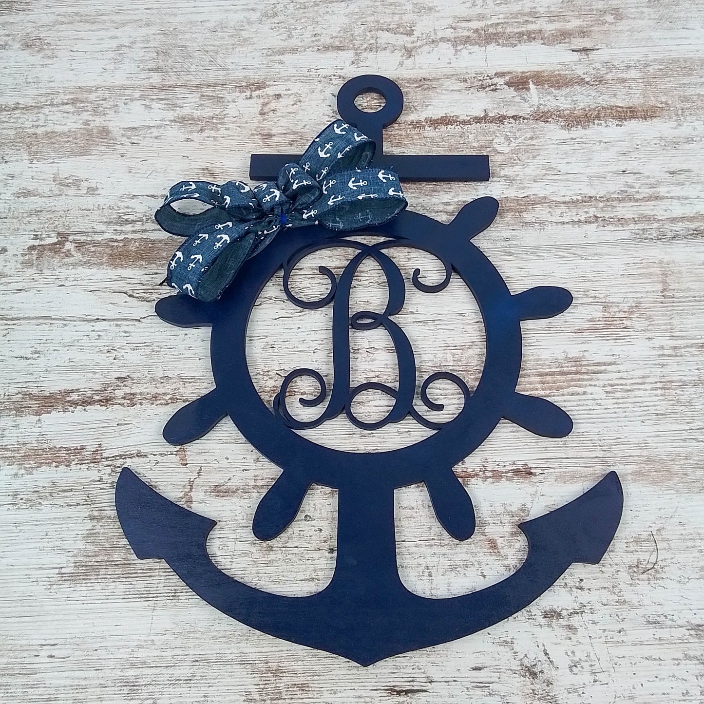Anchor Letter Door Hanger - Monogram Nautical Gift