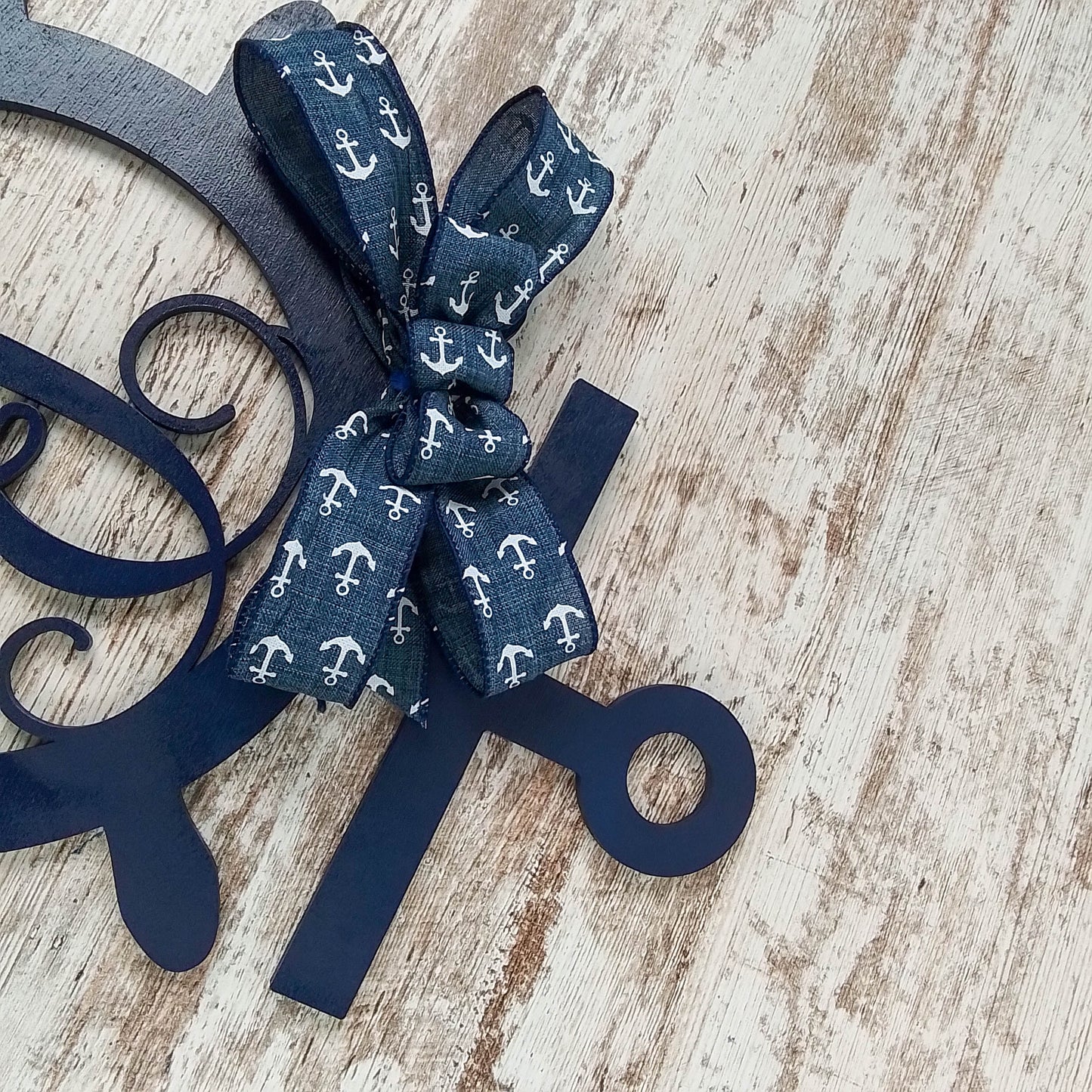 Anchor Letter Door Hanger - Monogram Nautical Gift