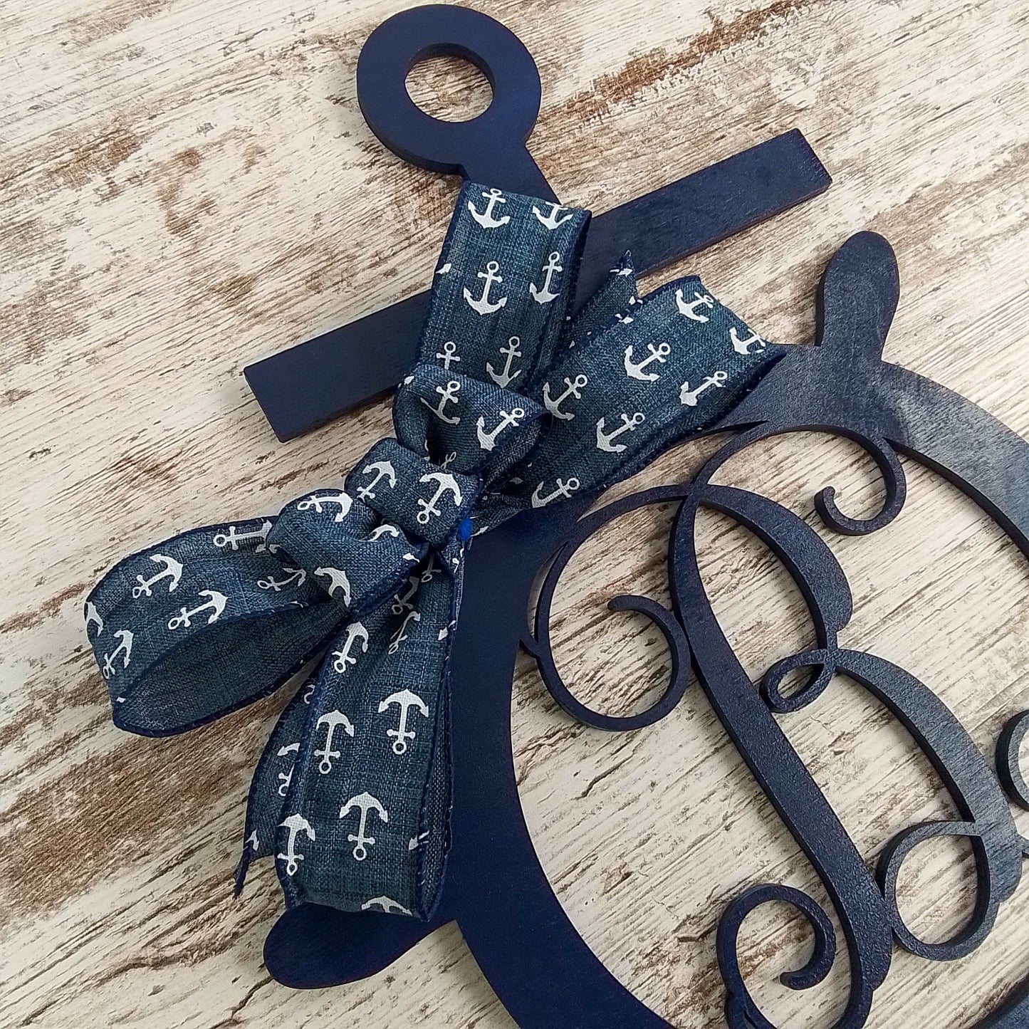 Anchor Letter Door Hanger - Monogram Nautical Gift