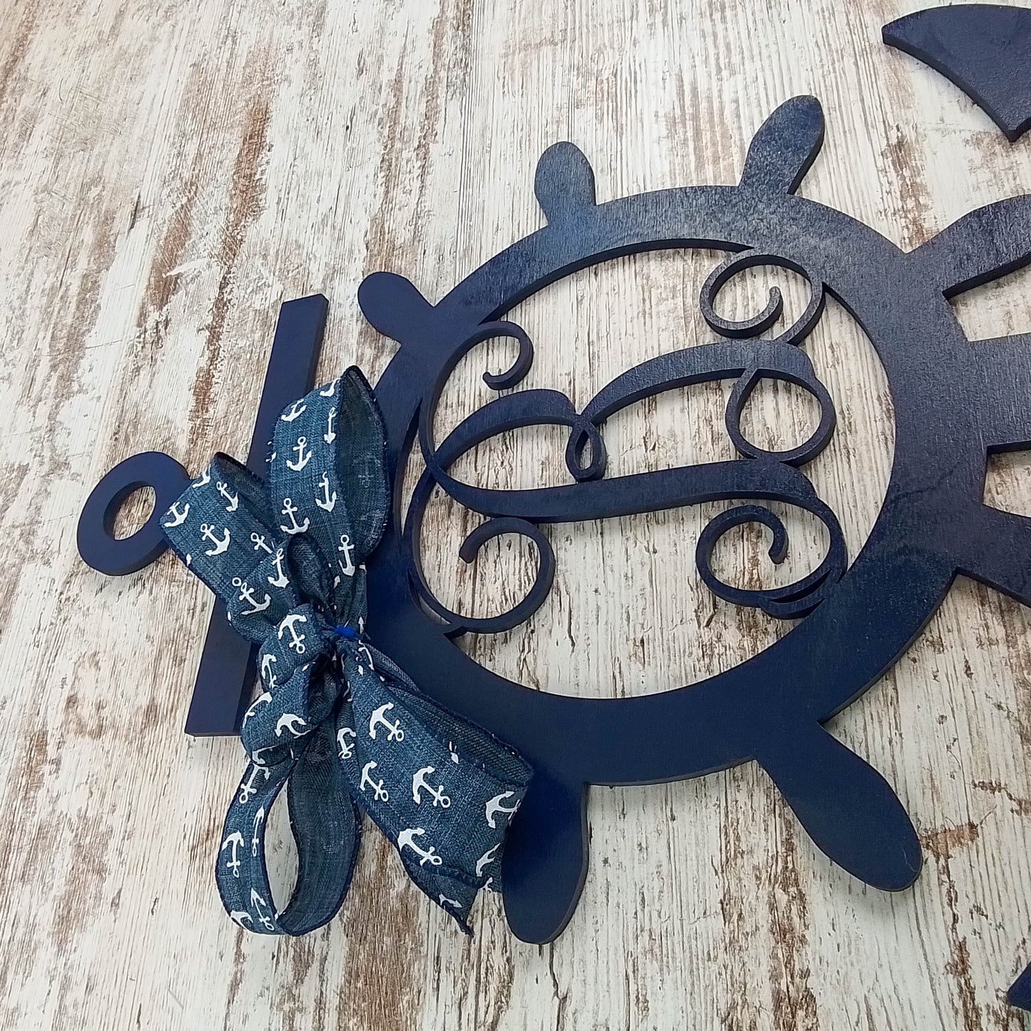 Anchor Letter Door Hanger - Monogram Nautical Gift