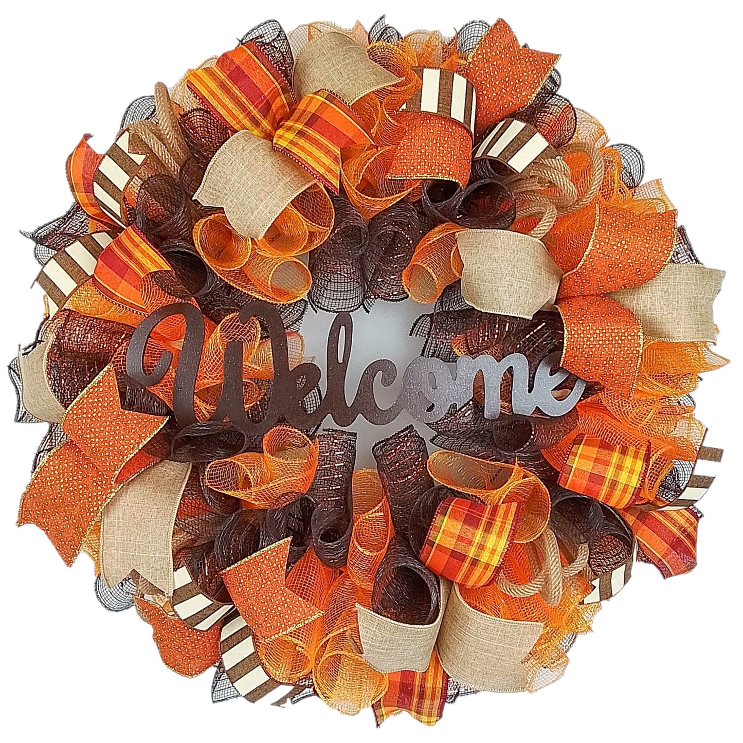 Fall Deco Mesh Garland, Thanksgiving Decoration, Autumn Wreath