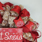 Burlap Let It Snow Wreath | Winter Christmas Mesh Front Door Wreath