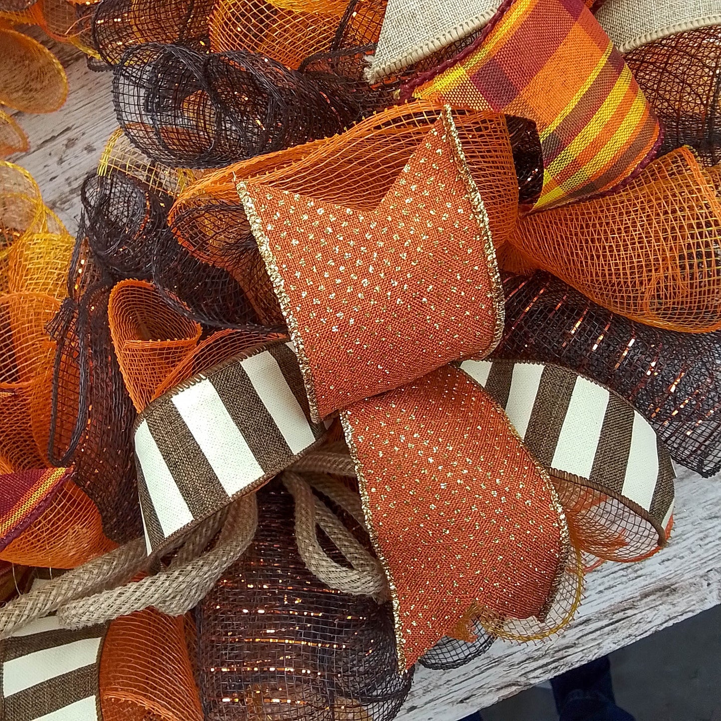 Brown Front Door Wreath for Fall, Welcome Wreath for Thanksgiving : F3