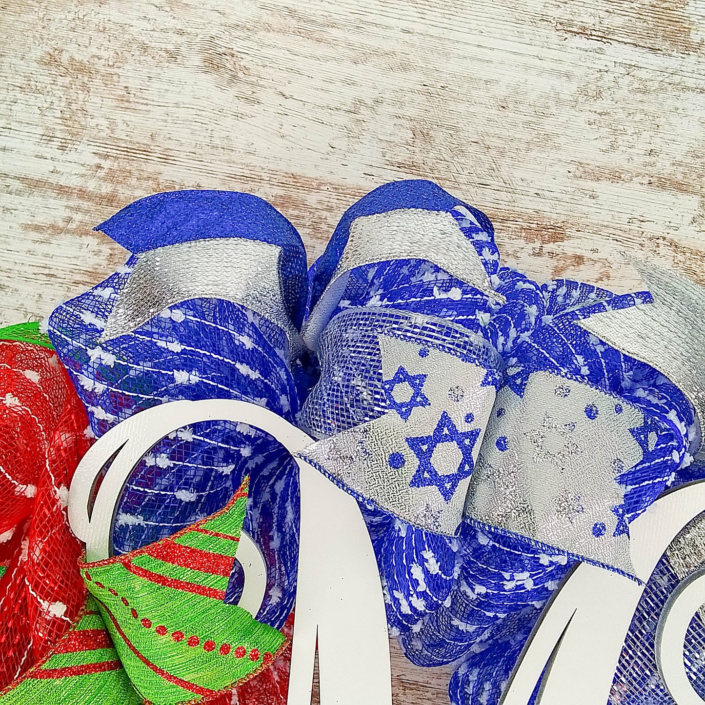 Christmas Hanukkah House Divided Wreath