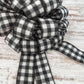 Buffalo Check Bow Christmas Tree Toppers | Black White Plaid with Tails