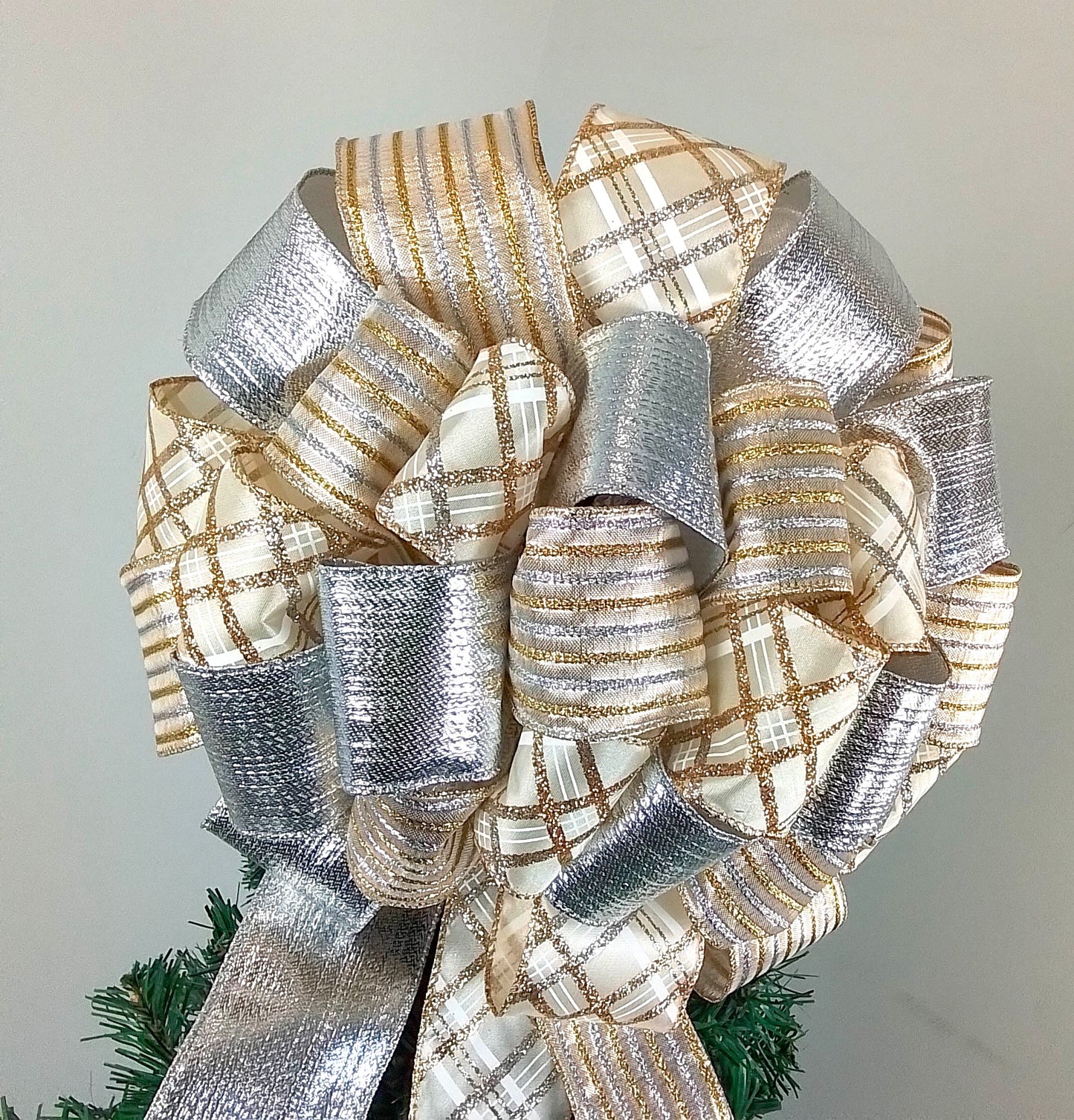 Bows for Christmas Trees | Gold and Silver Bow | Tree Bow