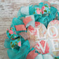 Love Heart Pastel Valentine's Day Wreath - Valentines Rustic Farmhouse Decoration - Floral Decor