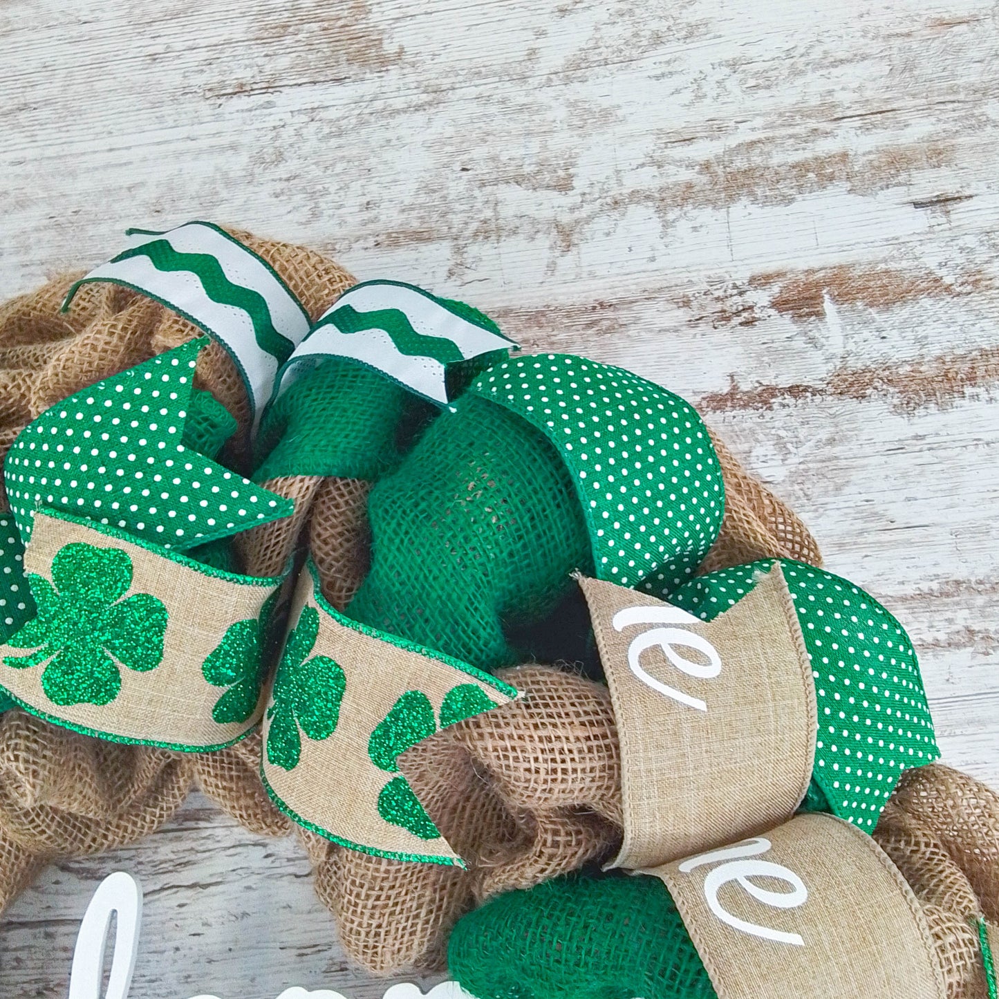 St Patricks Welcome Wreath - Saint Patrick's Porch Decor - Clover Door Decorations