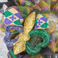 Mardi Gras Mask Wreath - Fat Tuesday Mesh Front Door Wreath