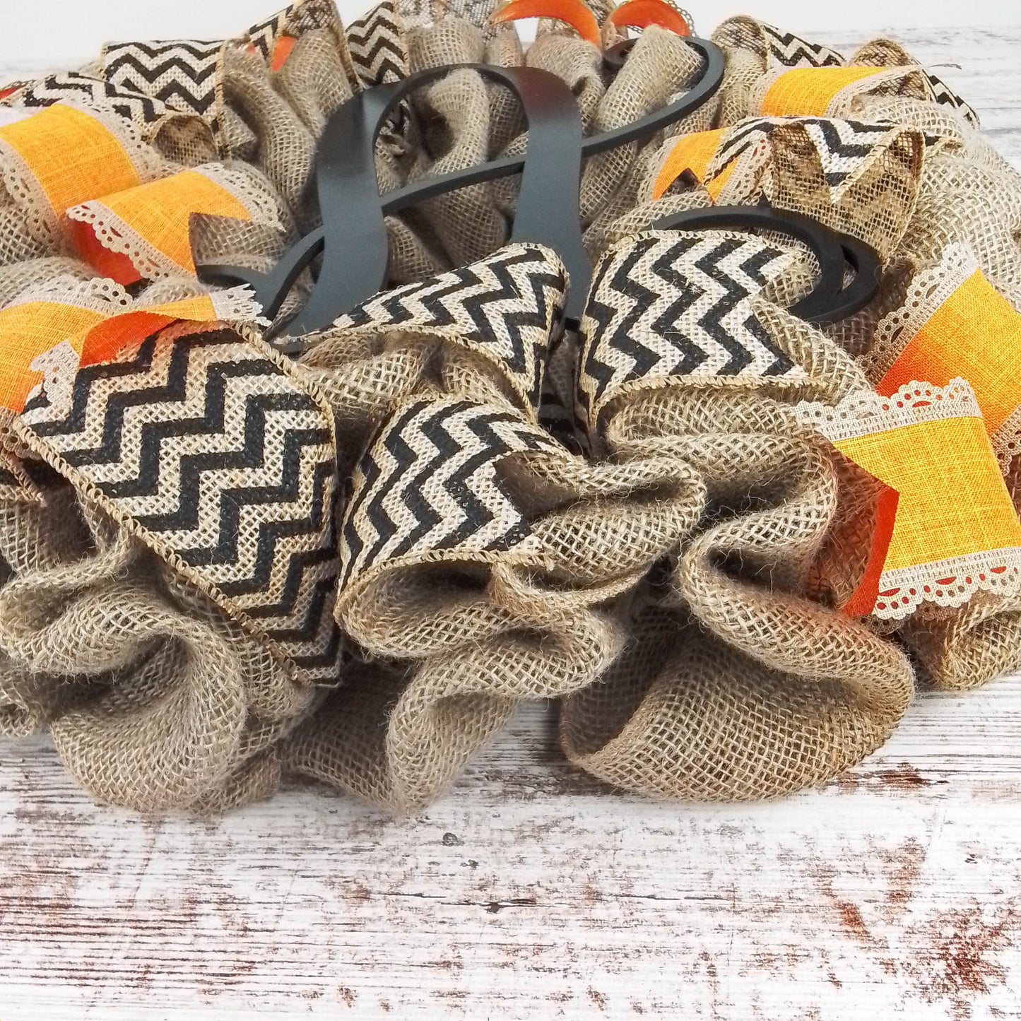 Natural Burlap Wreath, Rustic Home Decor, Personalized Monogram Door Hanging