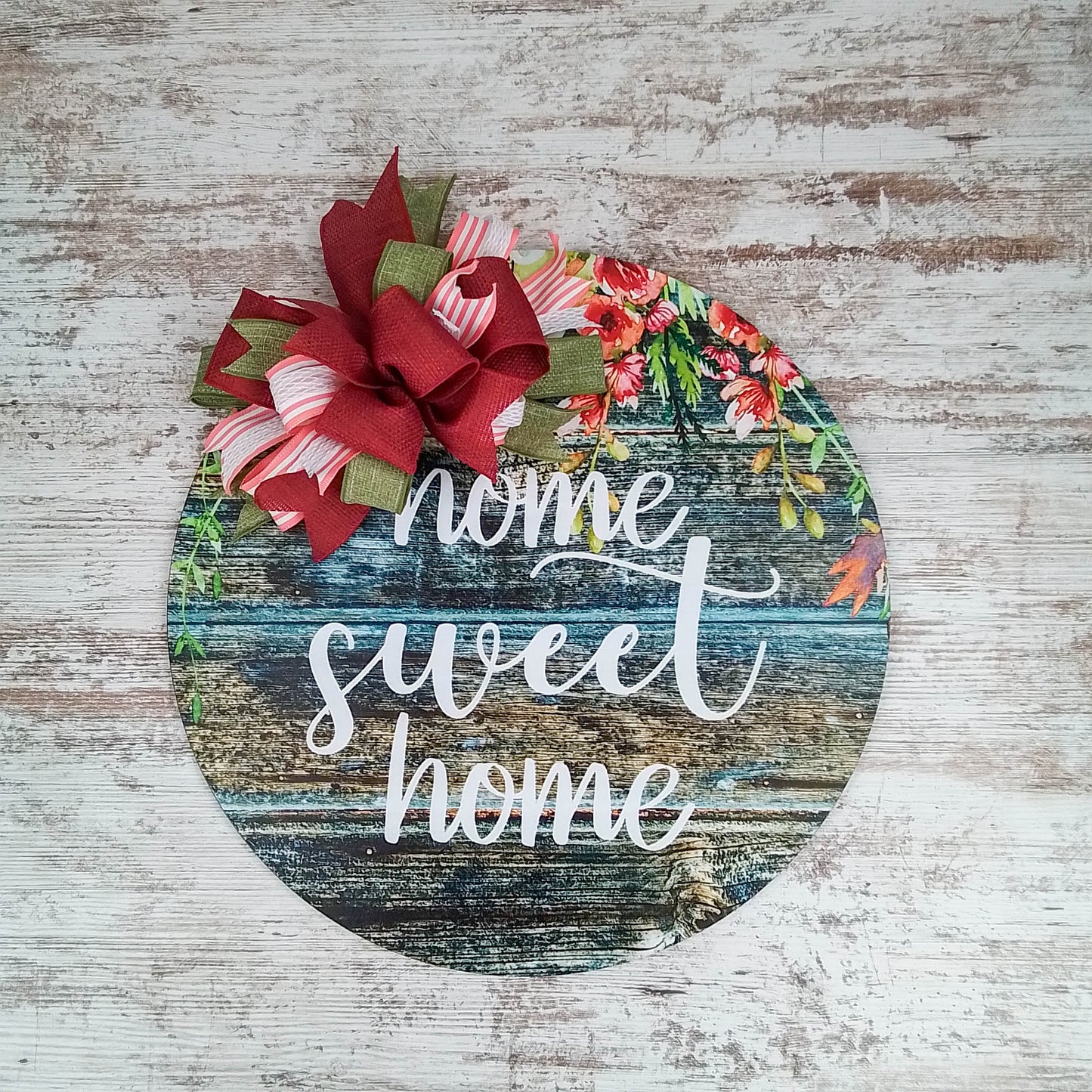 Home Sweet Home Door Hanger - Thin Storm Door Decor - Mothers Day Gift for Mom - Rustic Door Accessory