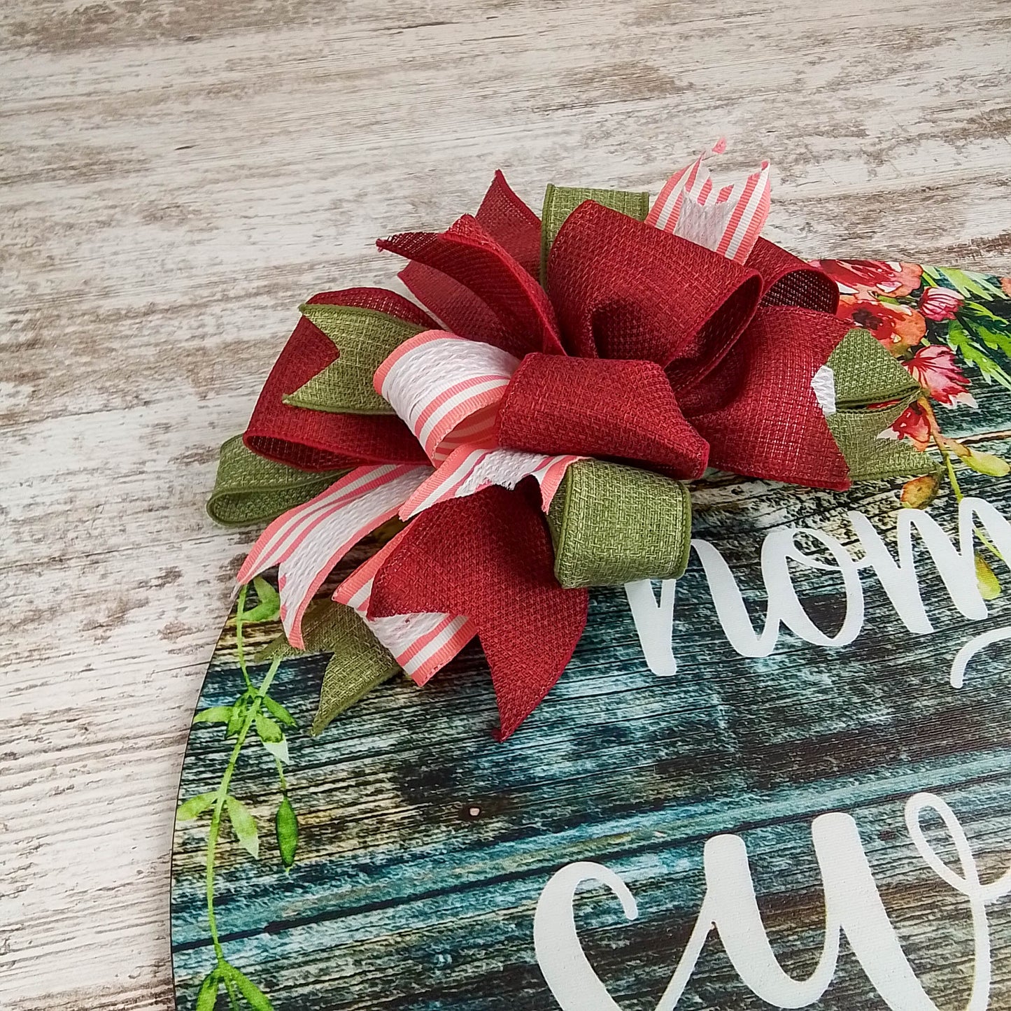 Home Sweet Home Door Hanger - Thin Storm Door Decor - Mothers Day Gift for Mom - Rustic Door Accessory