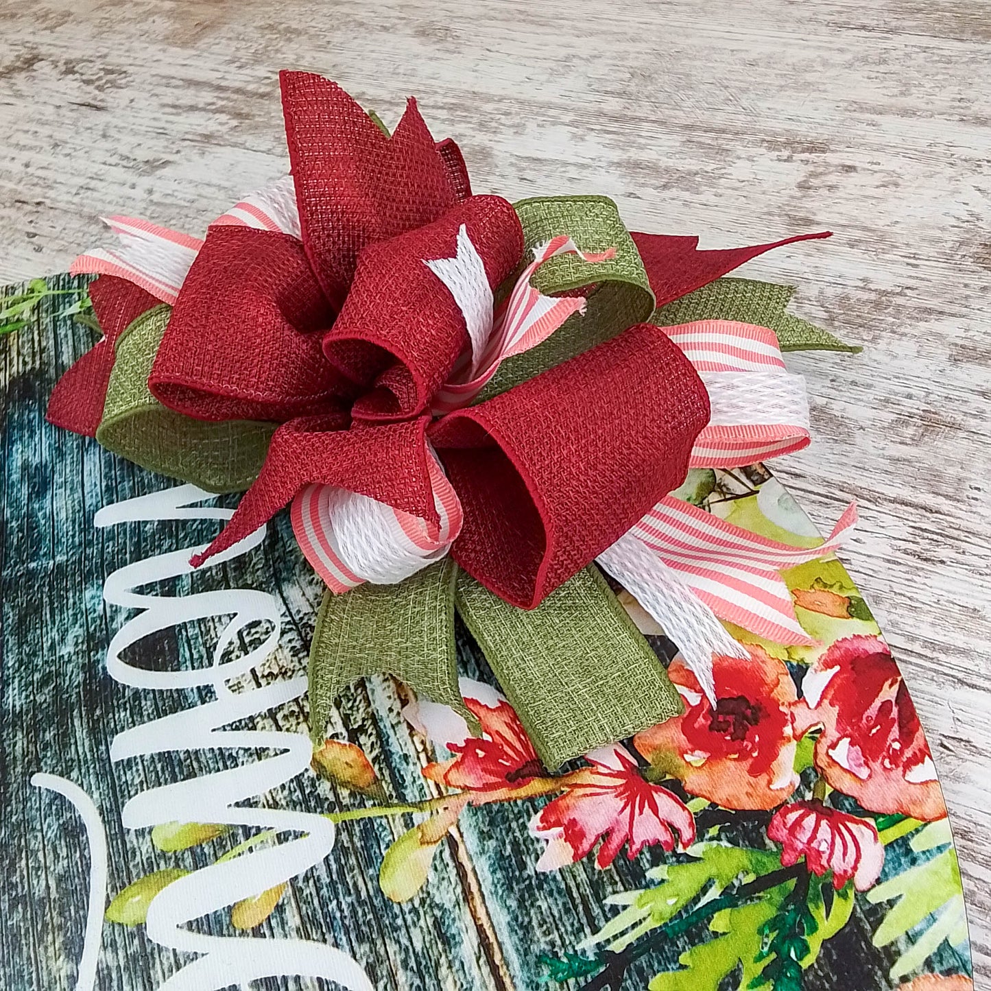 Home Sweet Home Door Hanger - Thin Storm Door Decor - Mothers Day Gift for Mom - Rustic Door Accessory