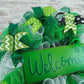 Welcome St. Patricks Wreath | Saint Patty's Day | Green Black White