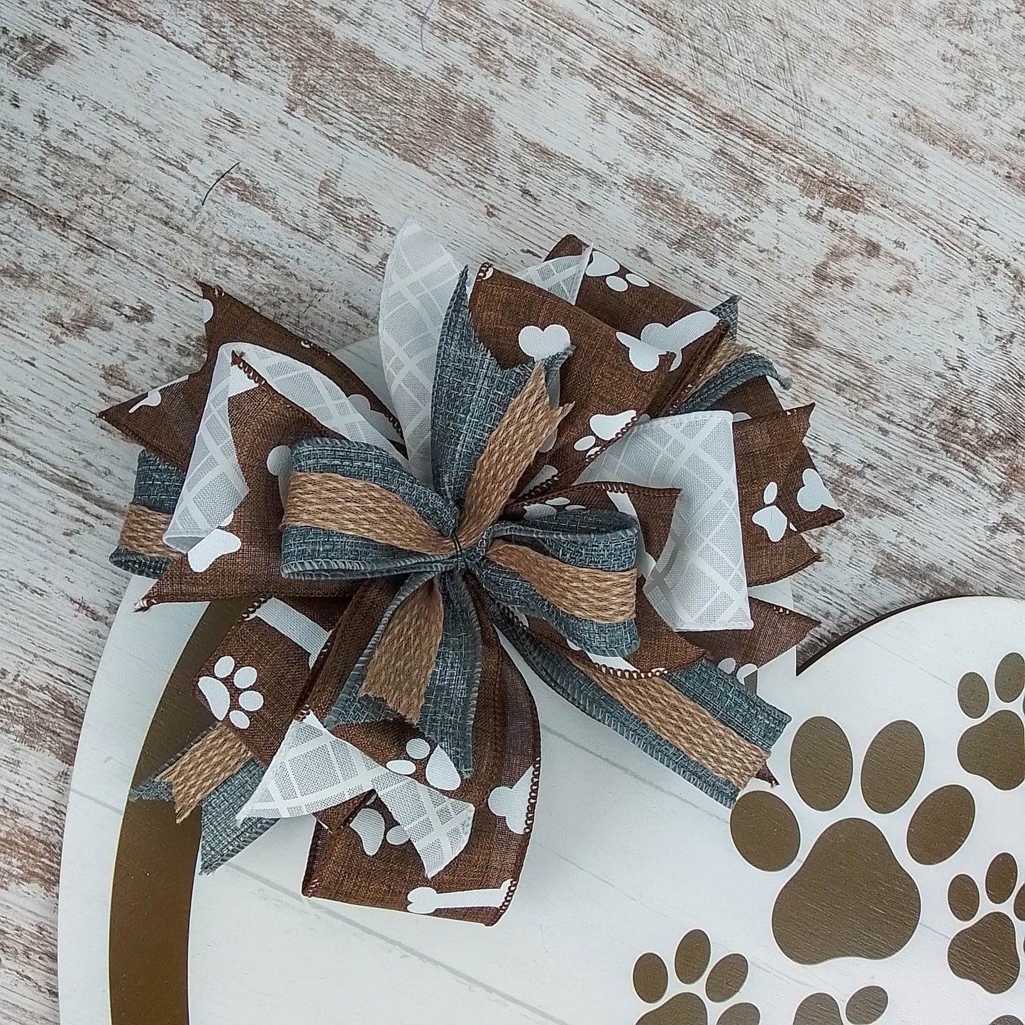 Dog Lover Gift, Heart Shaped Door Hanger, Paw Print Decor