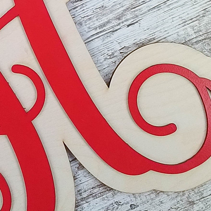 Personalized Birch Wood Door Hanger, Decorative Letter H Door Ornament, Unique Housewarming Gift