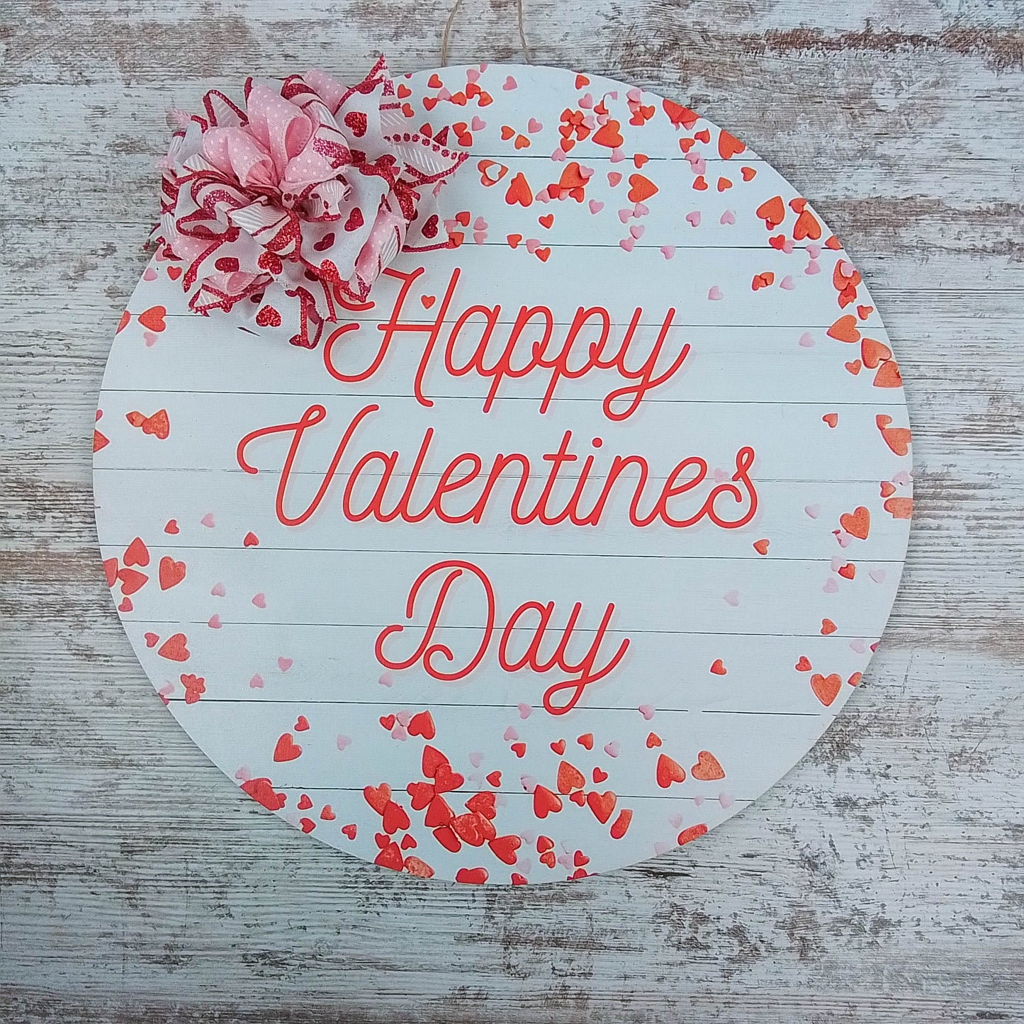 Valentine's Day Door Hanger, Wooden Heart Decoration