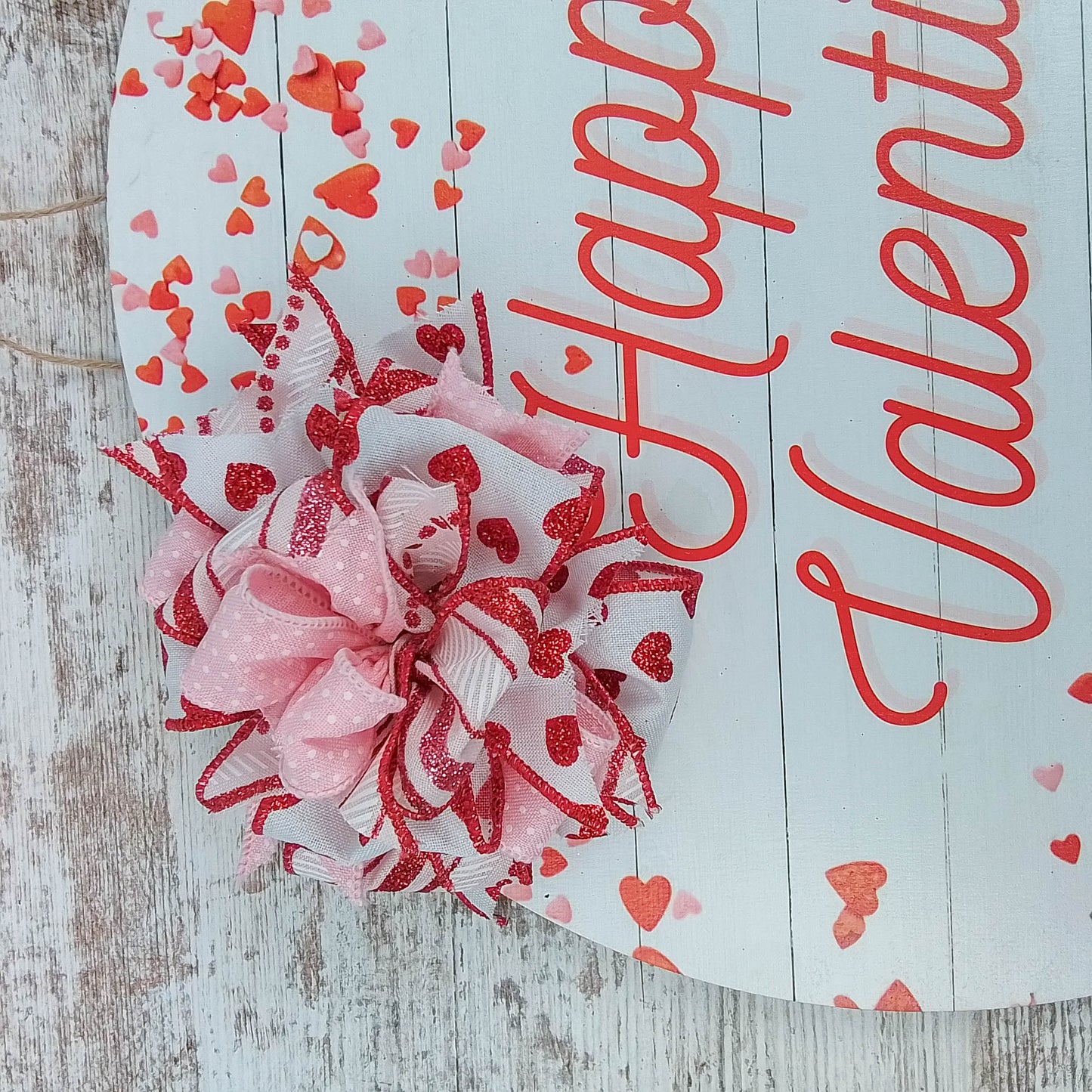 Valentine's Day Door Hanger, Wooden Heart Decoration