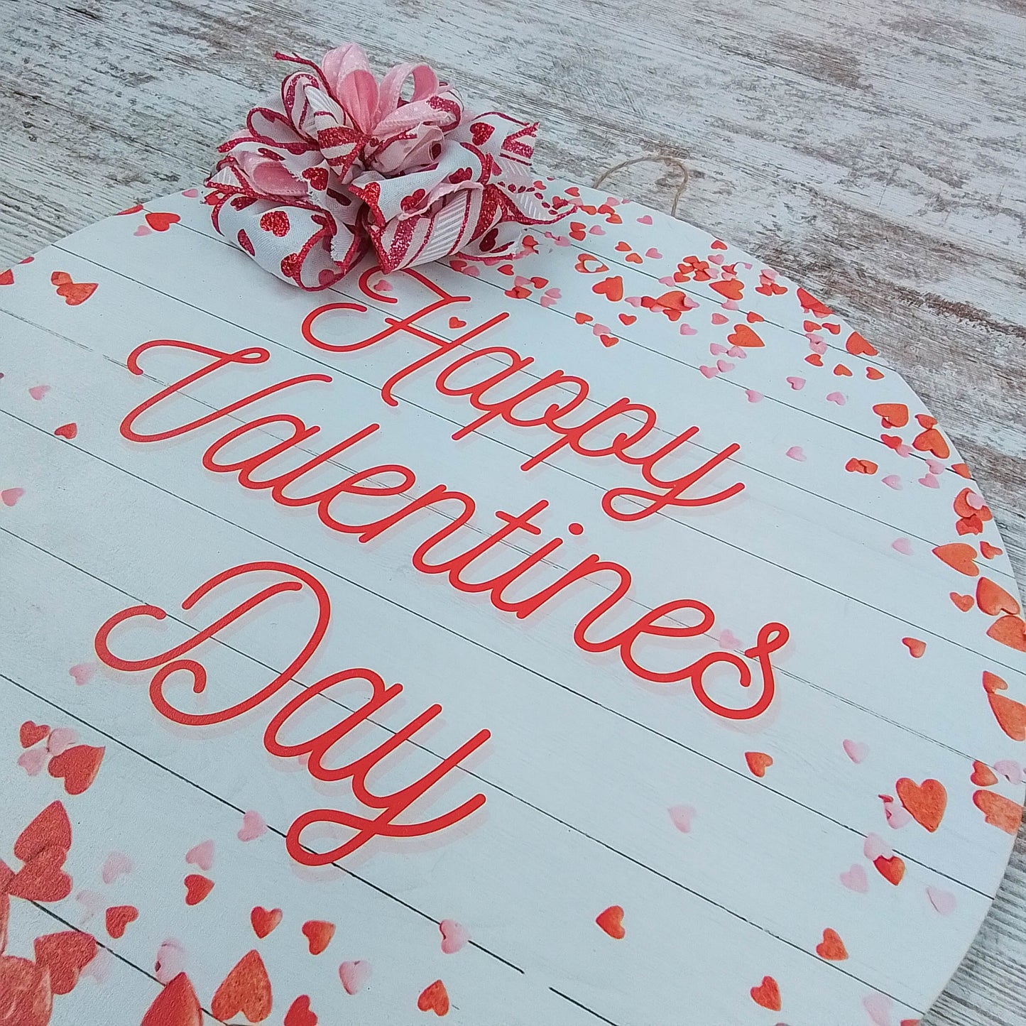 Valentine's Day Door Hanger, Wooden Heart Decoration