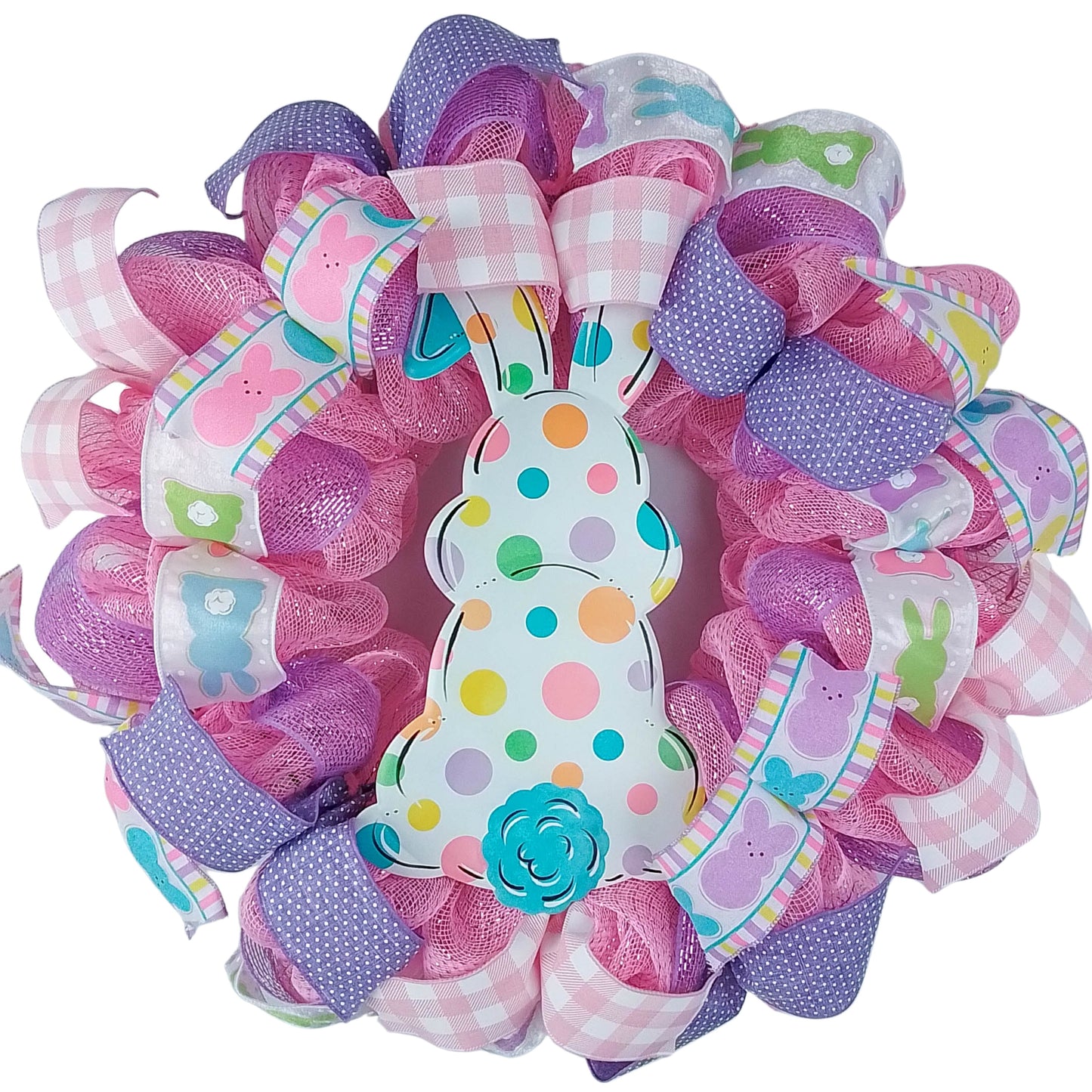 Bright Easter Bunny Wreath - Whimsical Easter Decorations - Ideal Gift for Teachers or Houses with Kids