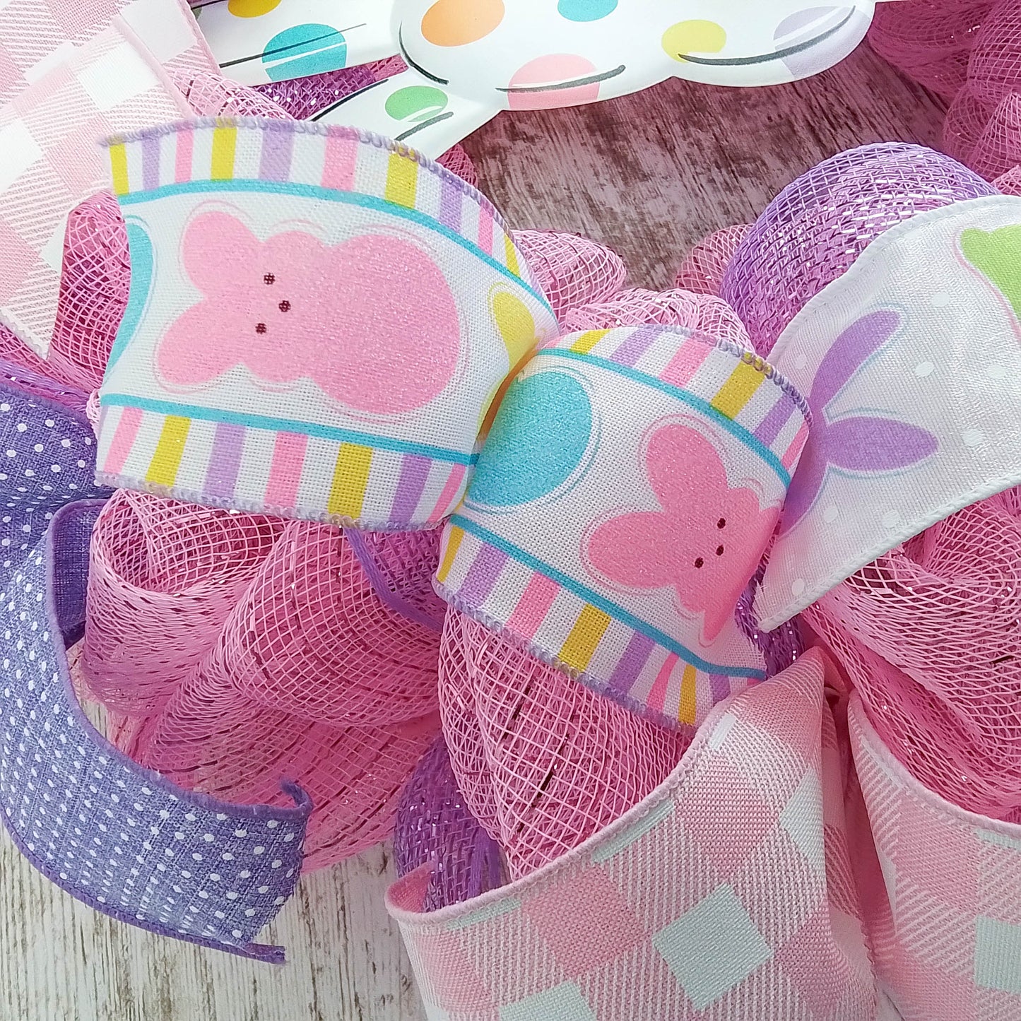 Bright Easter Bunny Wreath - Whimsical Easter Decorations - Ideal Gift for Teachers or Houses with Kids
