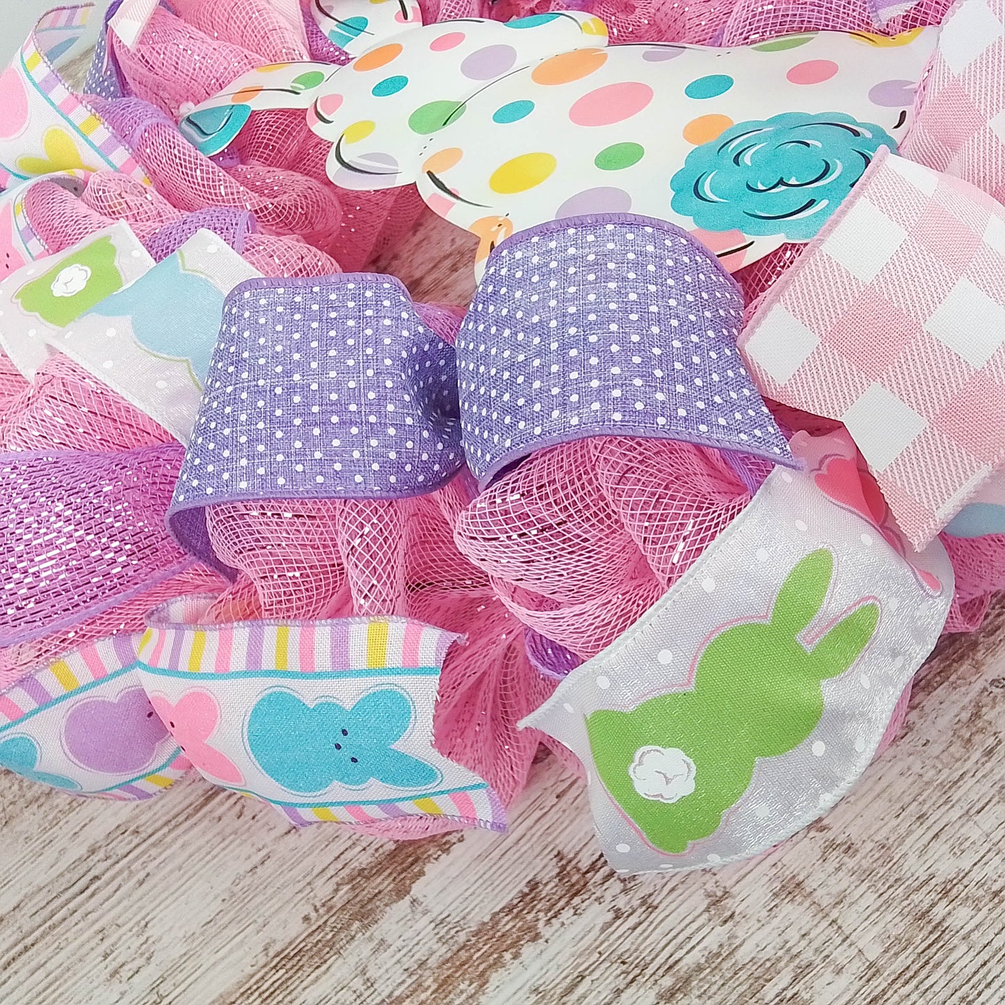 Bright Easter Bunny Wreath - Whimsical Easter Decorations - Ideal Gift for Teachers or Houses with Kids