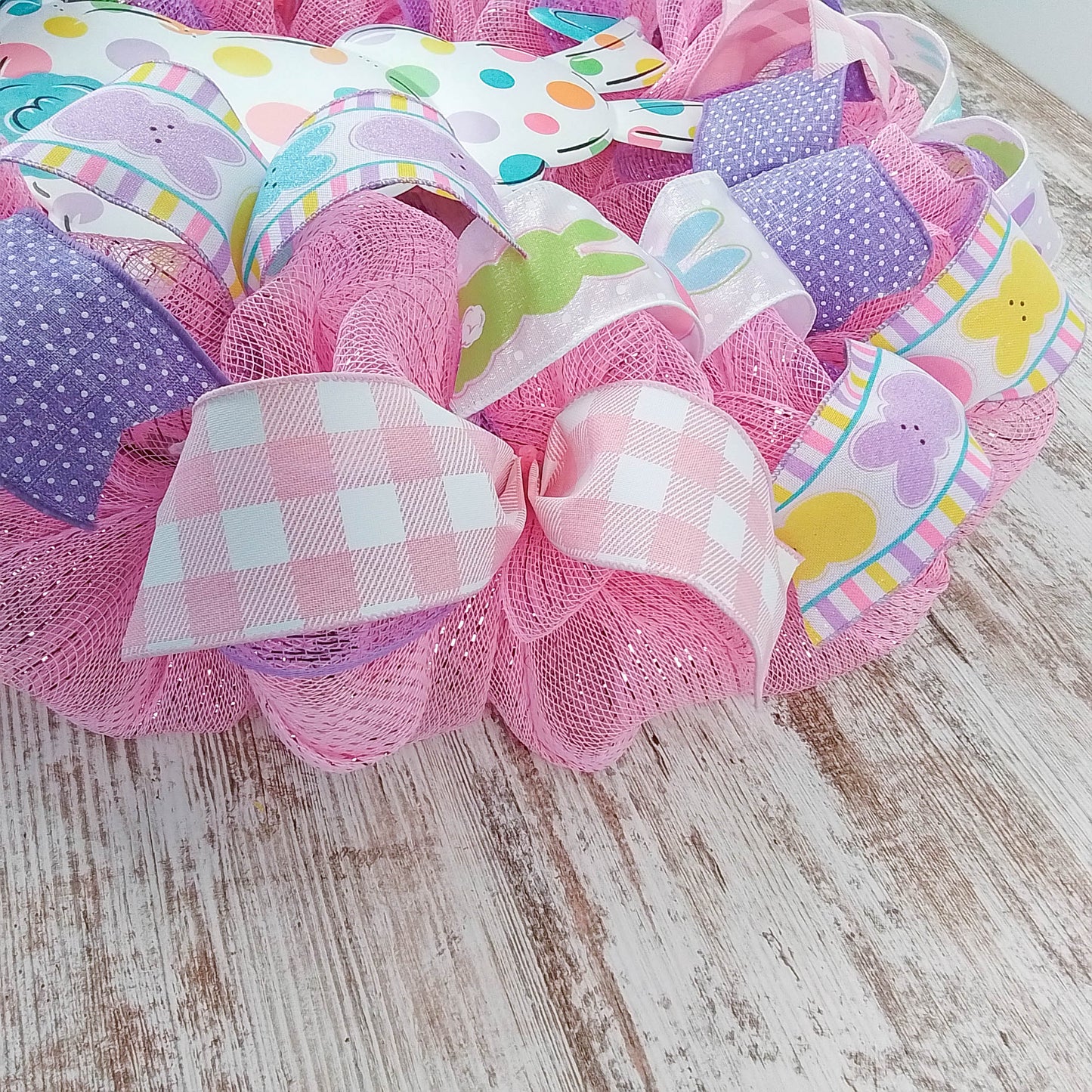 Bright Easter Bunny Wreath - Whimsical Easter Decorations - Ideal Gift for Teachers or Houses with Kids