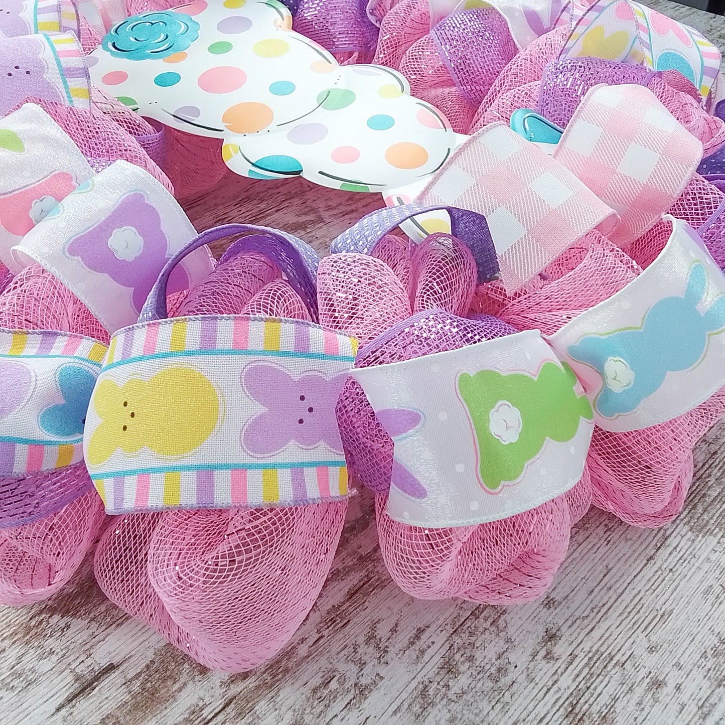 Bright Easter Bunny Wreath - Whimsical Easter Decorations - Ideal Gift for Teachers or Houses with Kids