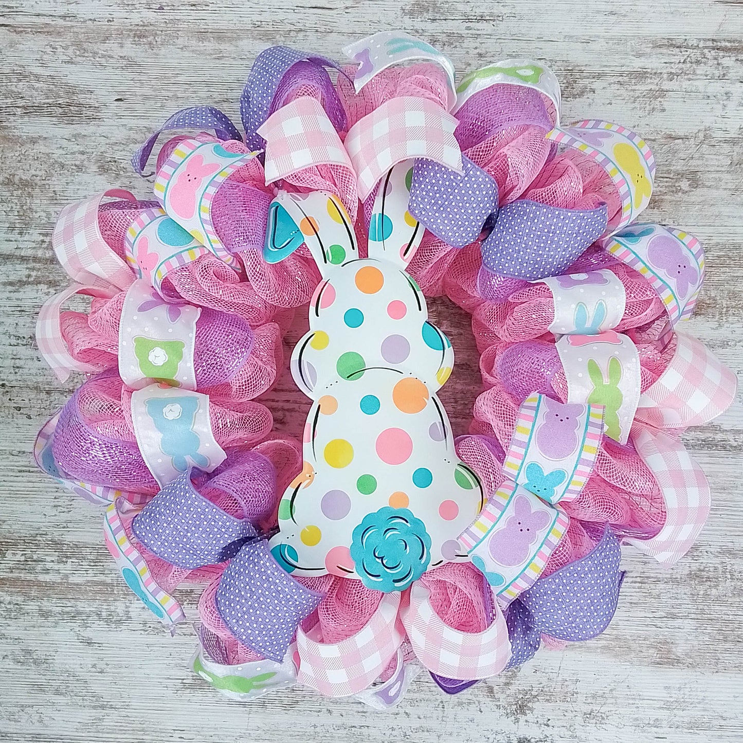 Bright Easter Bunny Wreath - Whimsical Easter Decorations - Ideal Gift for Teachers or Houses with Kids