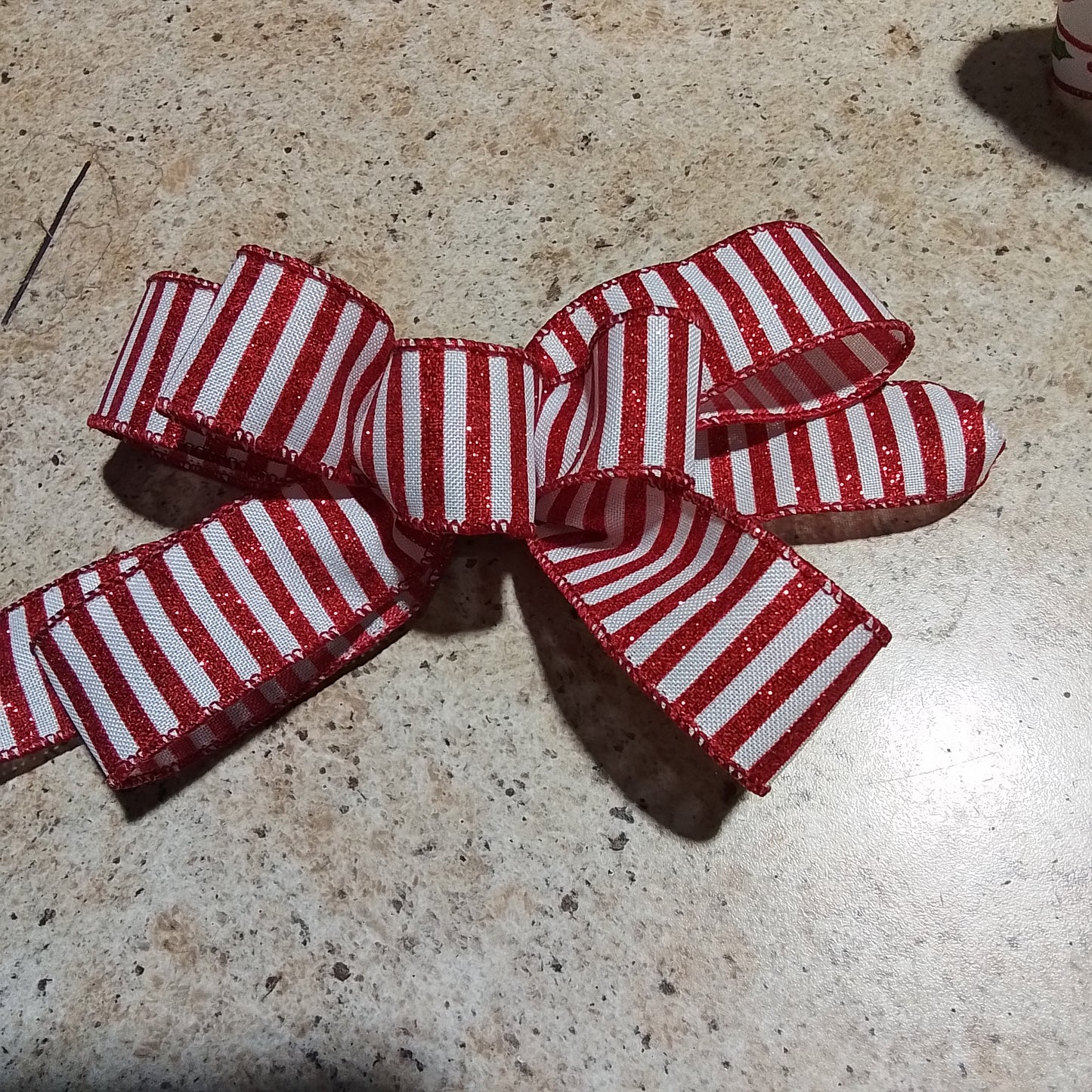 Red White Thin Stripe Add On Bow