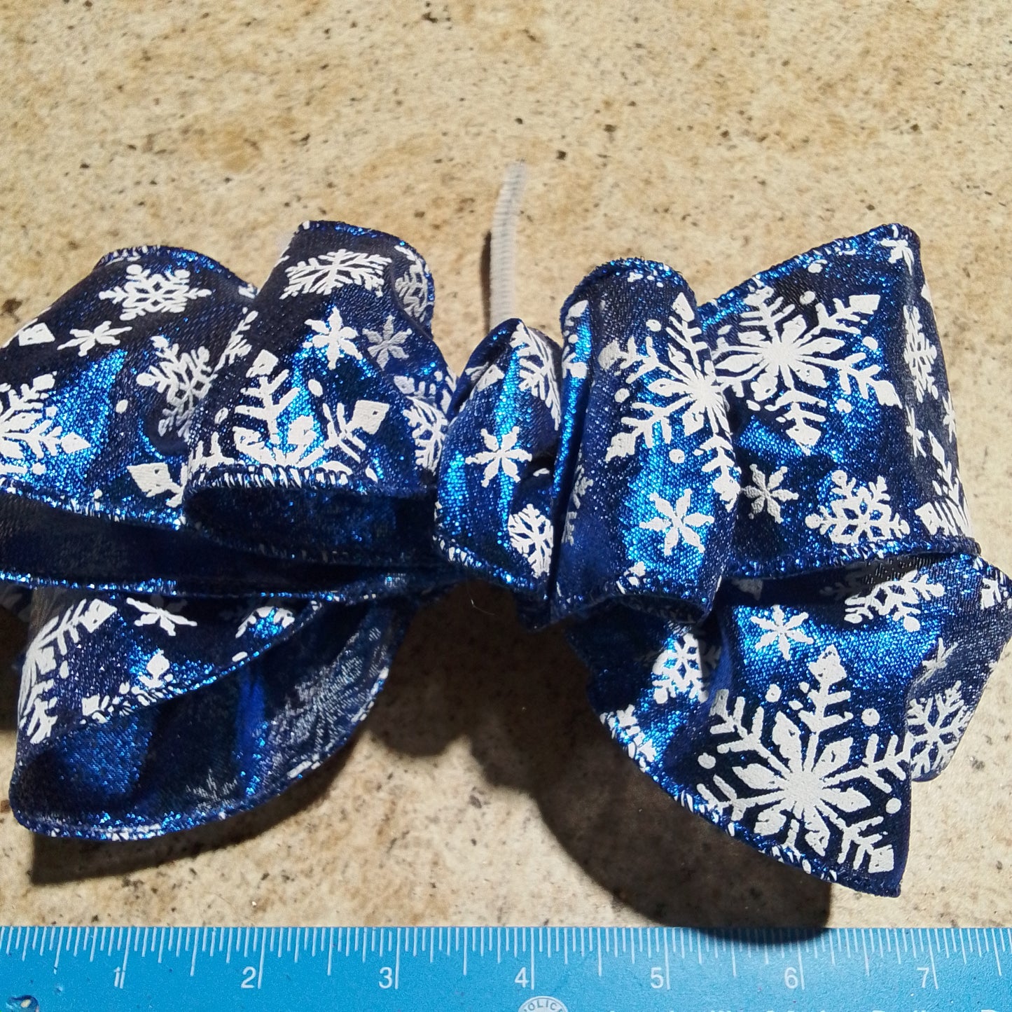Blue Snowflake Add On Bow