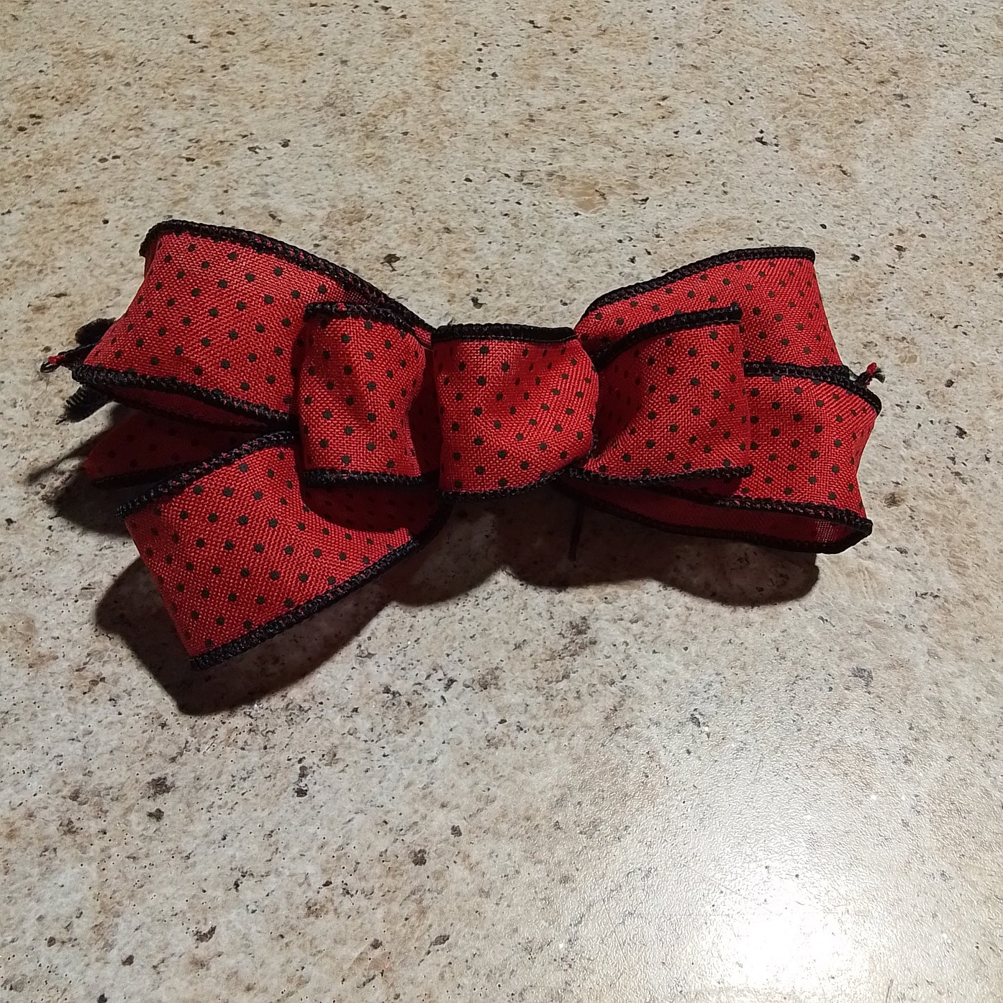Red Black Swiss Dot Wreath Add On Bow