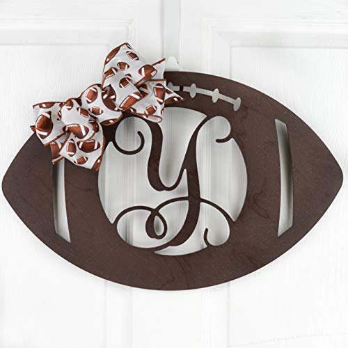 Letter Y : Wooden Sports Football Monogram Initial Letter