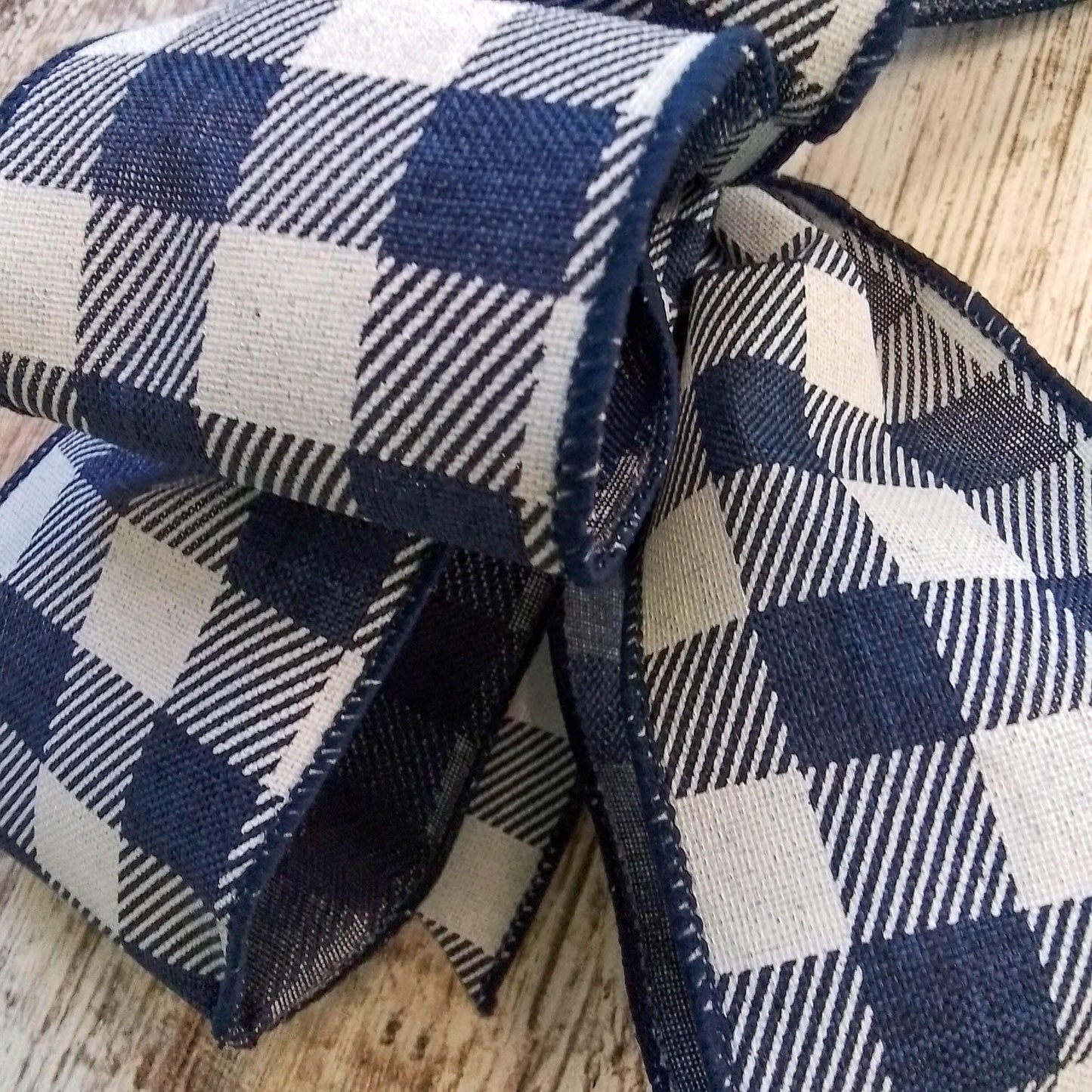 Buffalo Plaid Add On Wreath Bow - Wreath Embellishment for Already Made Wreath - Farmhouse Extra - Pink Door Wreaths