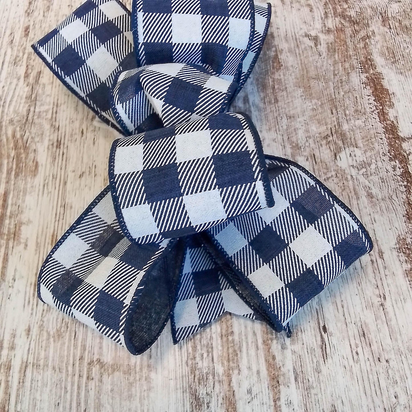 Buffalo Plaid Add On Wreath Bow - Wreath Embellishment for Already Made Wreath - Farmhouse Extra - Pink Door Wreaths